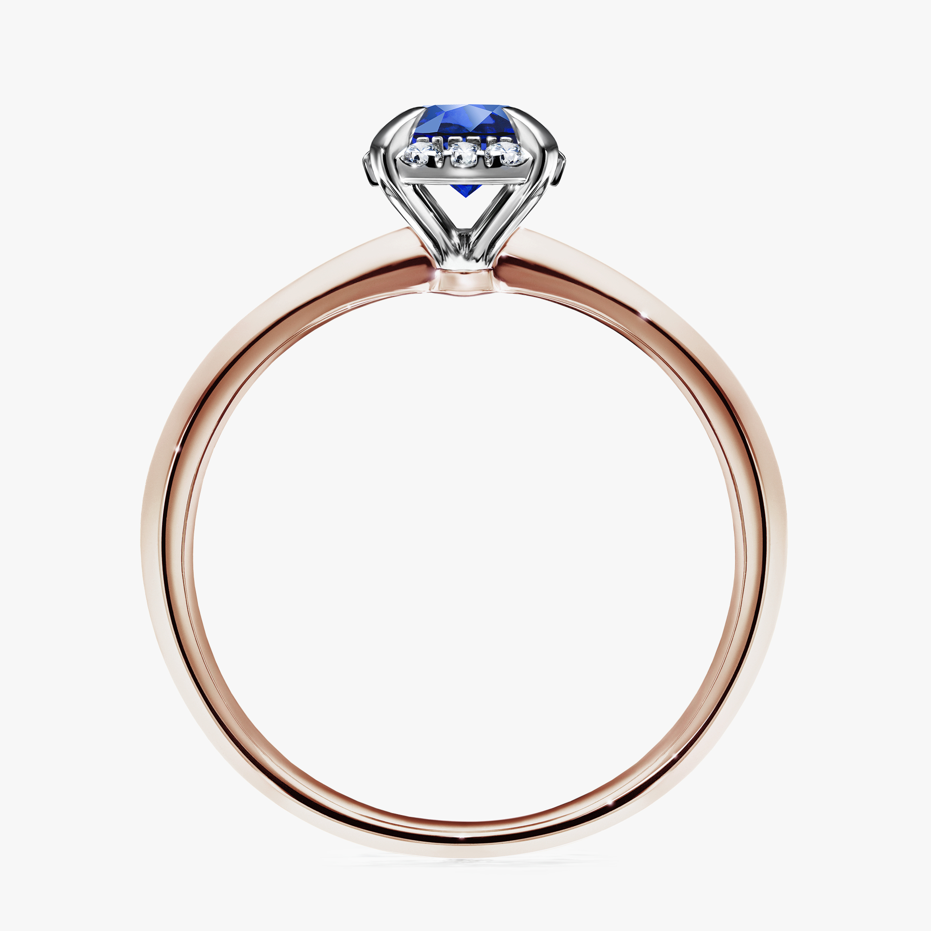 Pierścionek zaręczynowy My Beauty z różowego złota z szafirem niebieskim 0,62ct