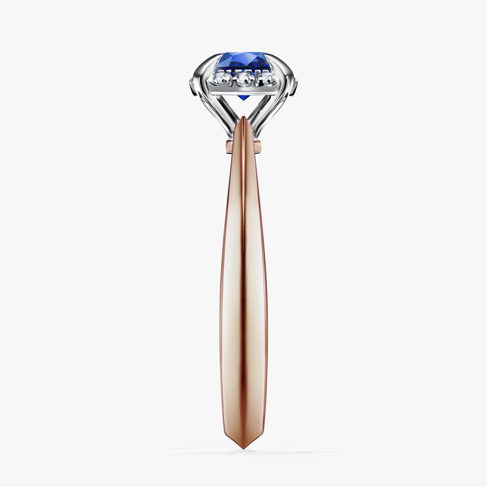 Pierścionek zaręczynowy My Beauty z różowego złota z szafirem niebieskim 0,62ct