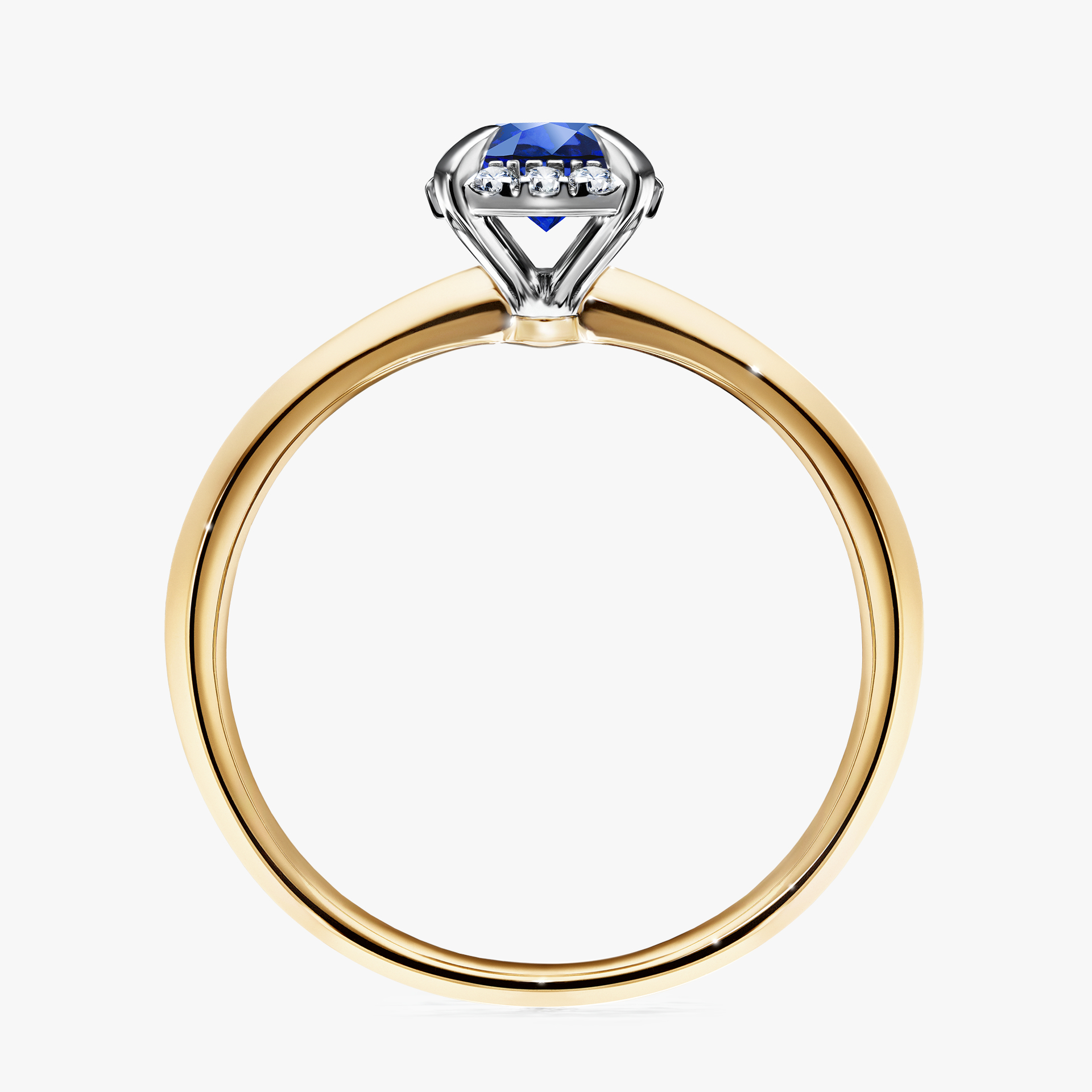 Pierścionek zaręczynowy My Beauty z żółtego złota z szafirem niebieskim 0,62ct