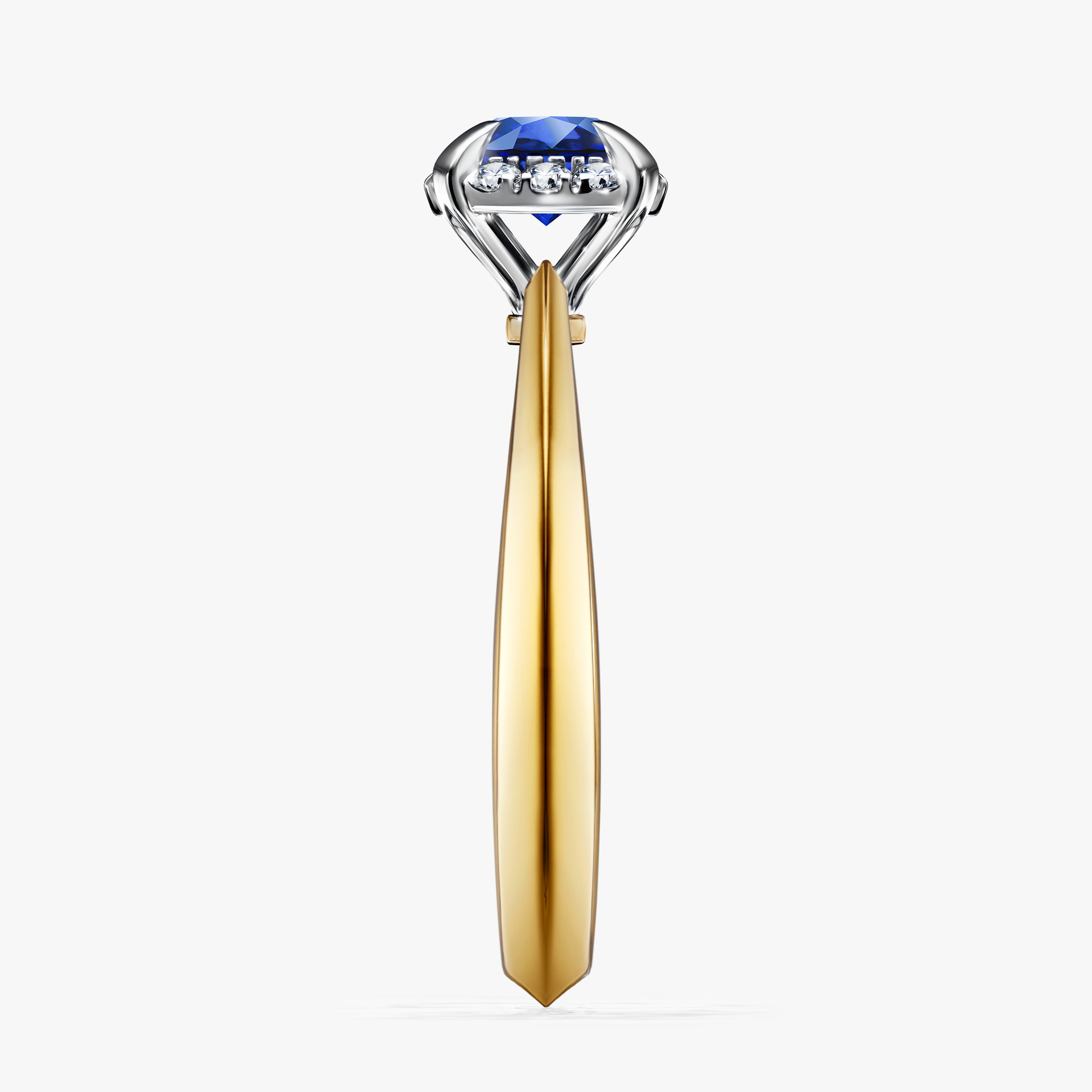 Pierścionek zaręczynowy My Beauty z żółtego złota z szafirem niebieskim 0,62ct