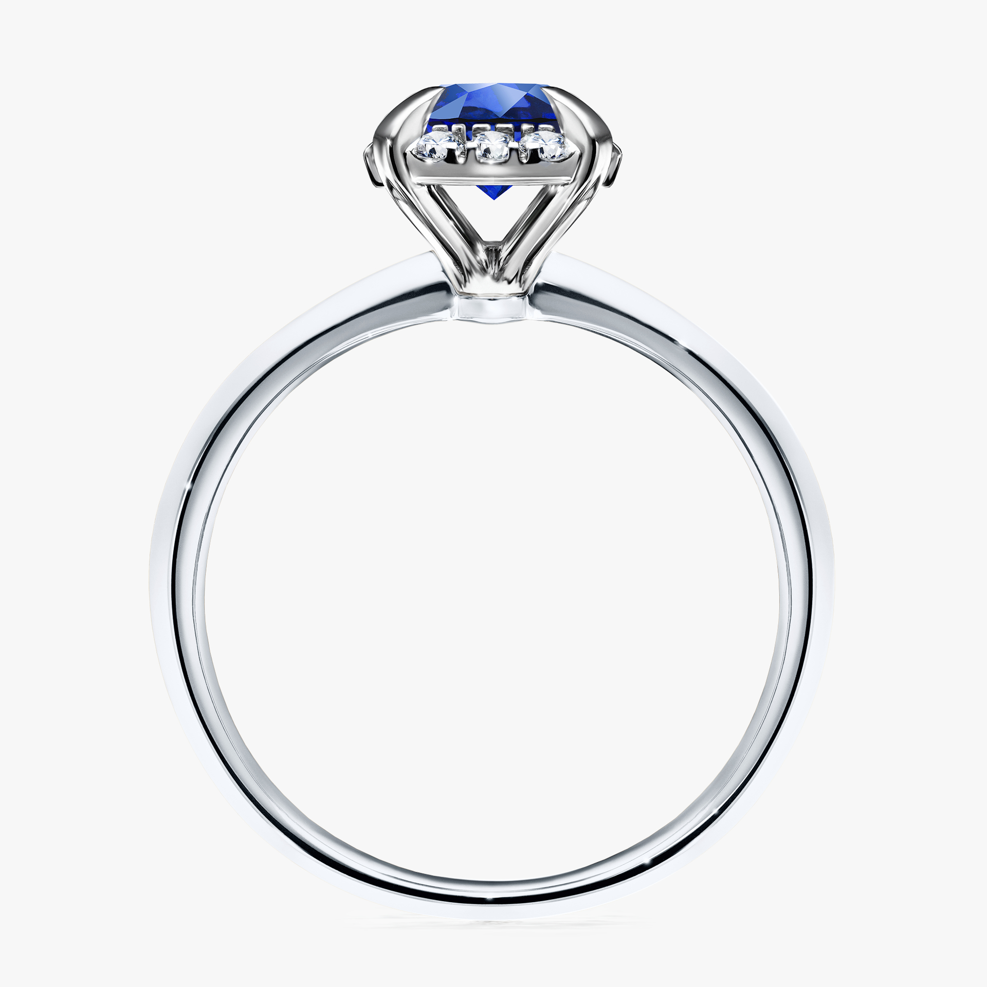 Pierścionek zaręczynowy My Beauty z białego złota z szafirem niebieskim 0,98ct