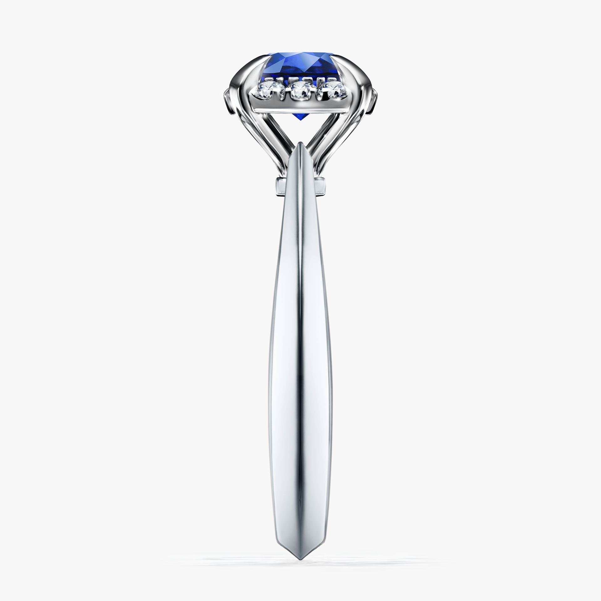 Pierścionek zaręczynowy My Beauty z białego złota z szafirem niebieskim 0,98ct