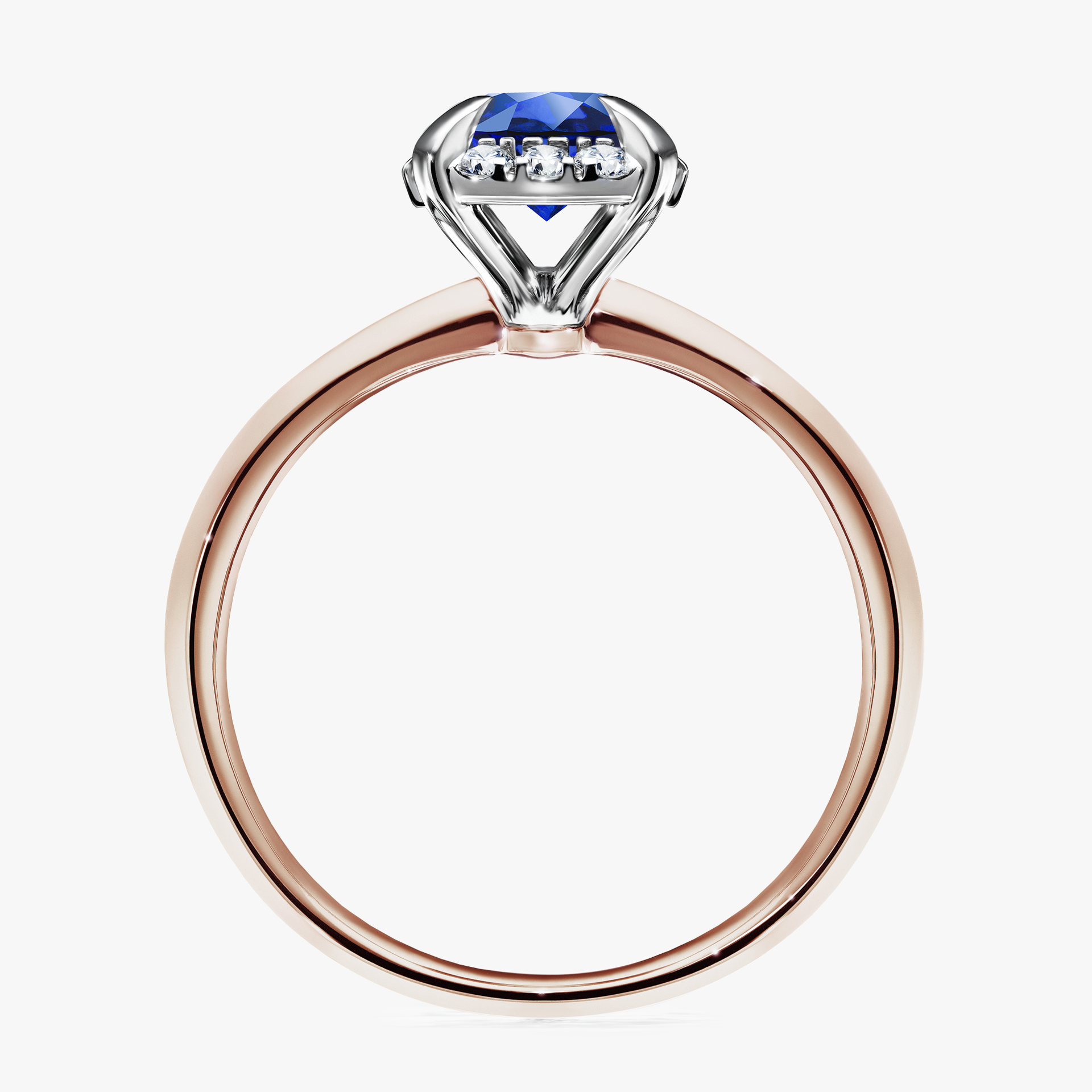 Pierścionek zaręczynowy My Beauty z różowego złota z szafirem niebieskim 0,98ct