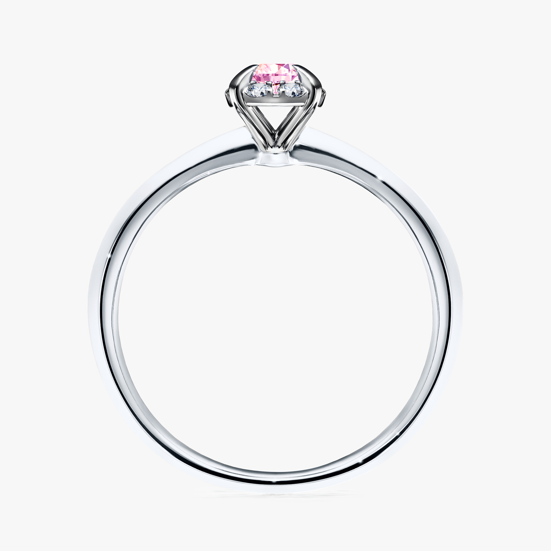 Pierścionek zaręczynowy My Beauty z białego złota z szafirem różowym 0,14ct