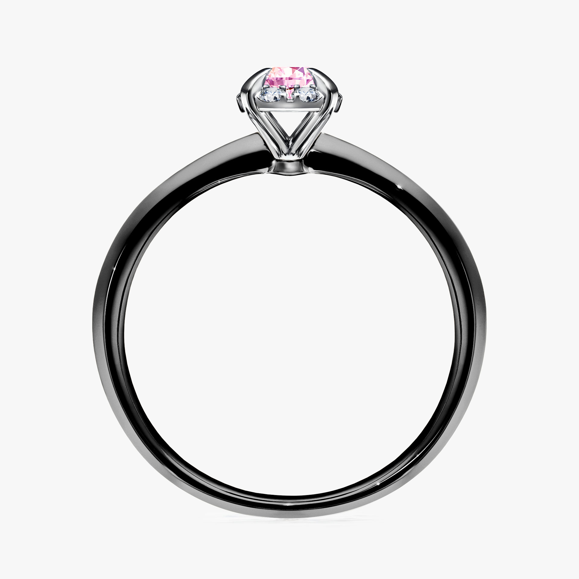 Pierścionek zaręczynowy My Beauty z czarnego złota z szafirem różowym 0,14ct