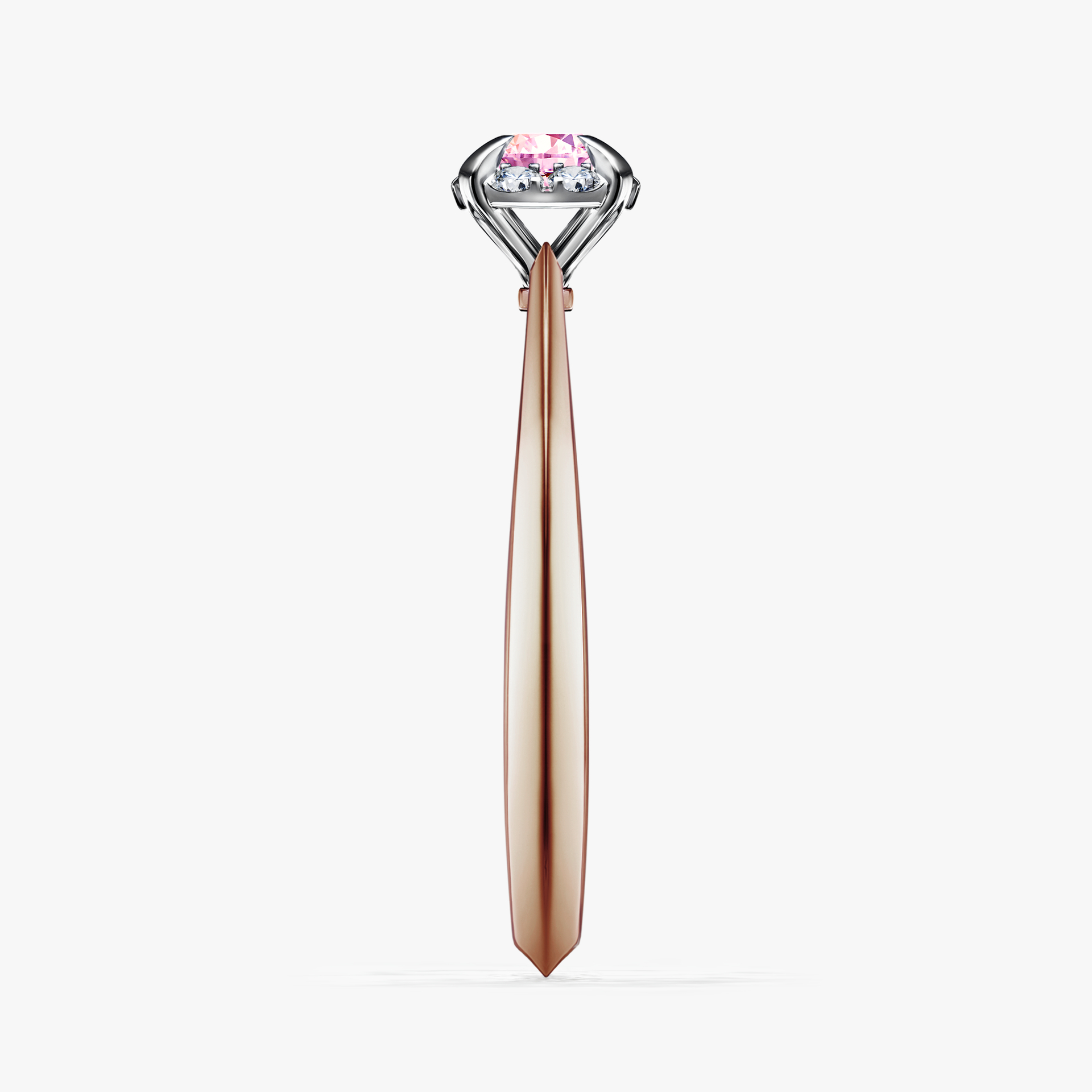 Pierścionek zaręczynowy My Beauty z różowego złota z szafirem różowym 0,14ct