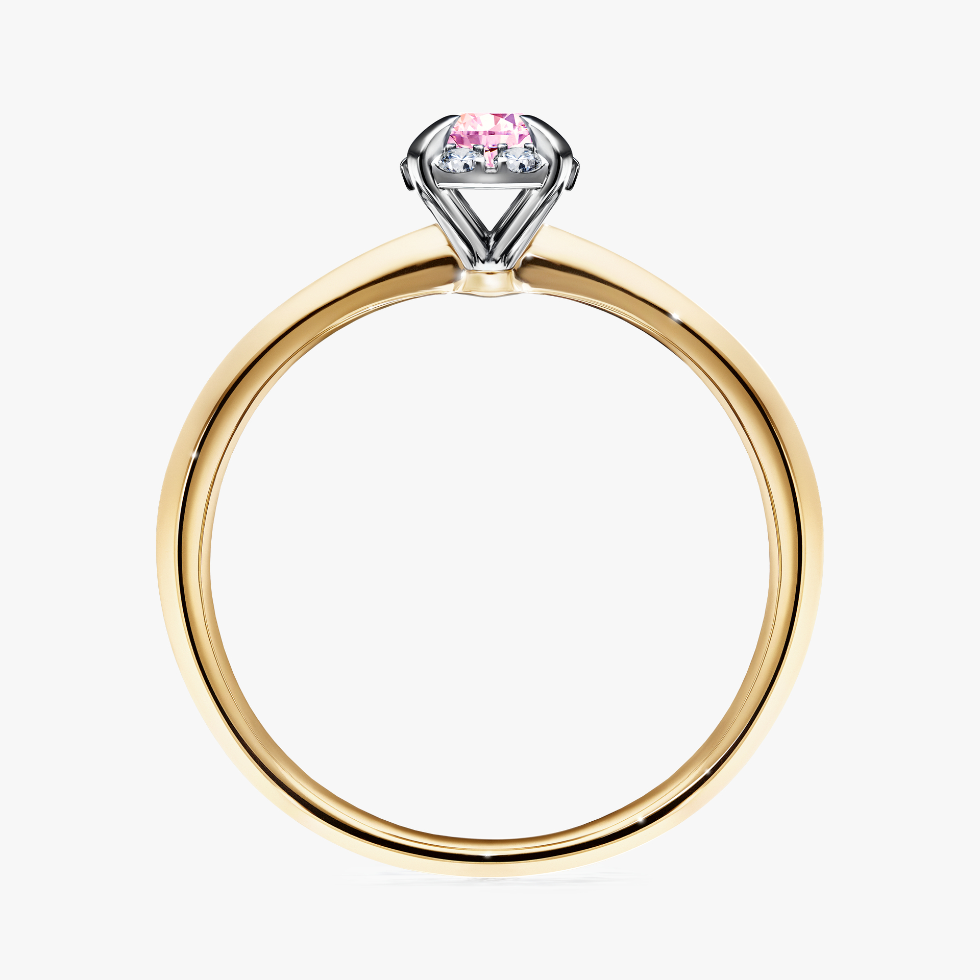 Pierścionek zaręczynowy My Beauty z żółtego złota z szafirem różowym 0,14ct