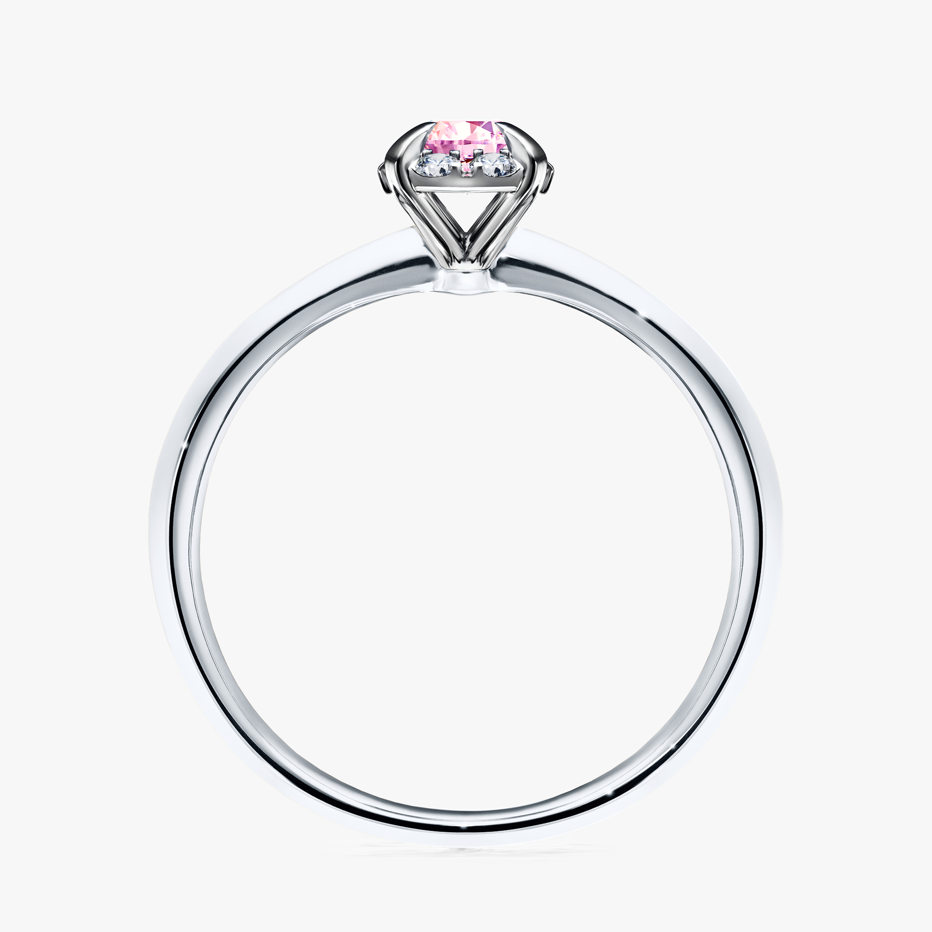 Pierścionek zaręczynowy My Beauty z białego złota z szafirem różowym 0,33ct