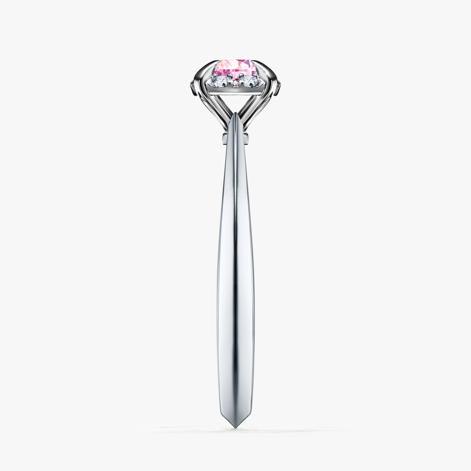Pierścionek zaręczynowy My Beauty z białego złota z szafirem różowym 0,33ct