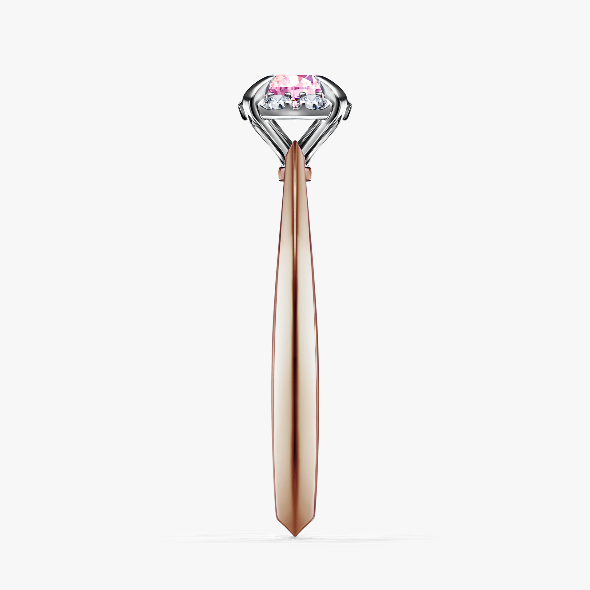 Pierścionek zaręczynowy My Beauty z różowego złota z szafirem różowym 0,33ct