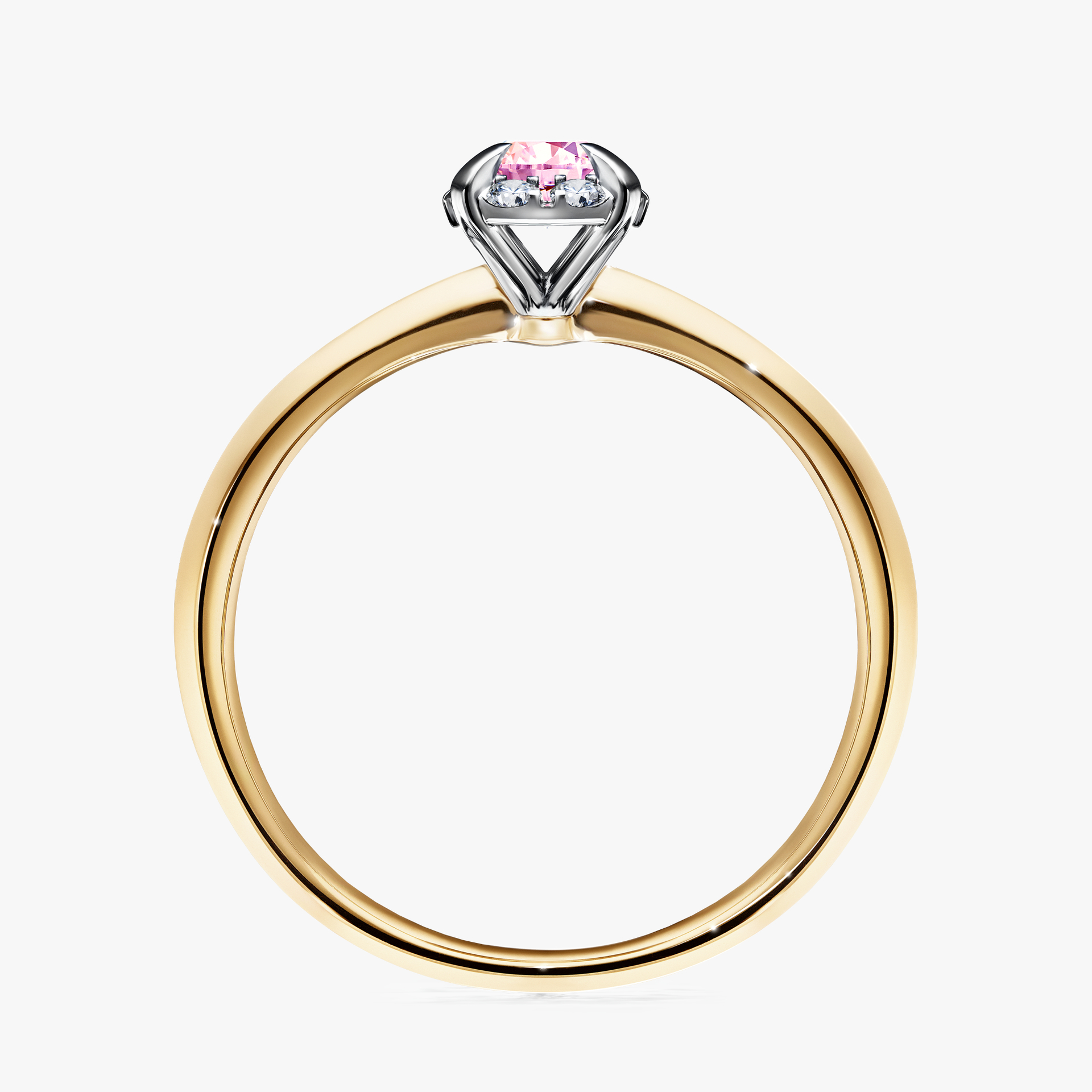 Pierścionek zaręczynowy My Beauty z żółtego złota z szafirem różowym 0,33ct