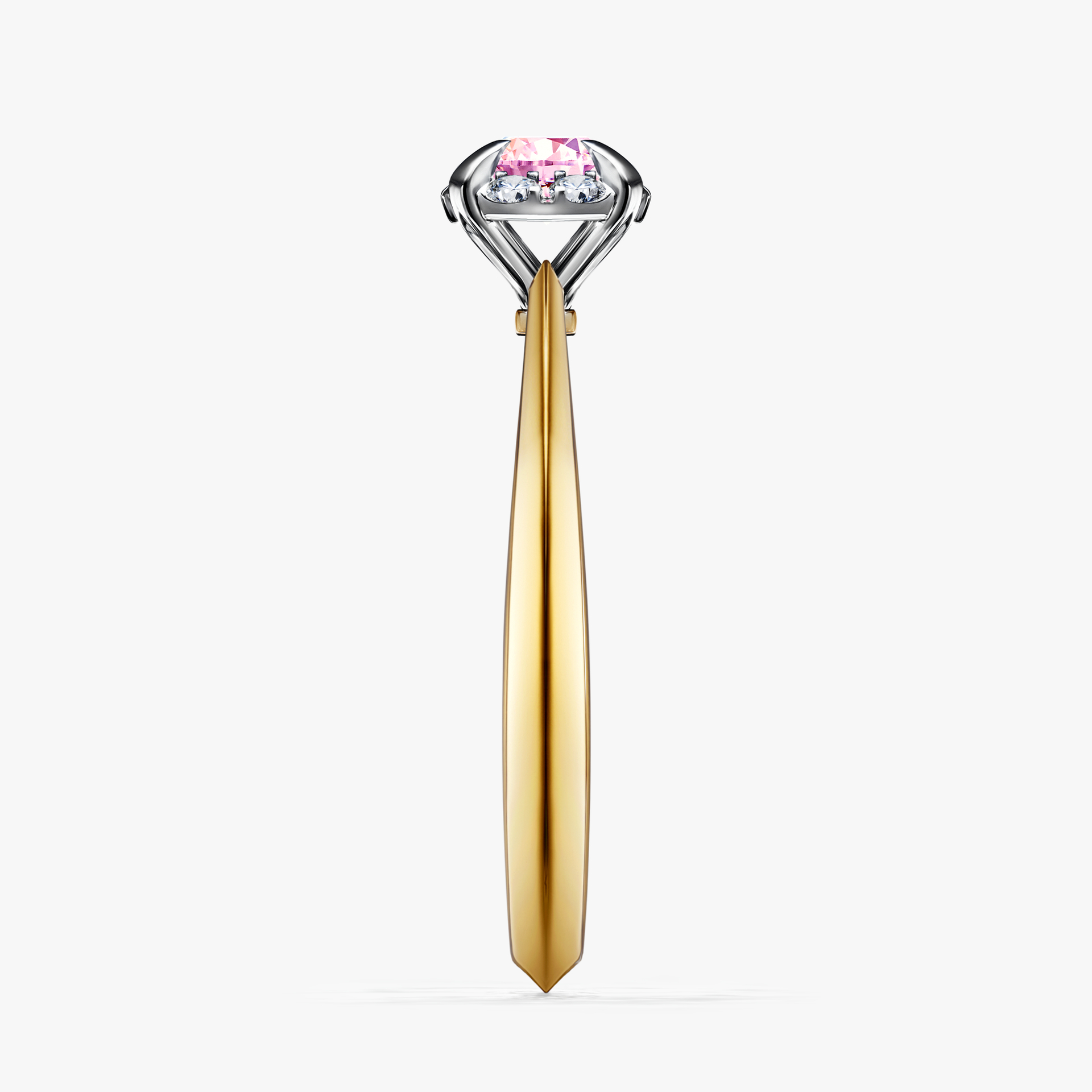 Pierścionek zaręczynowy My Beauty z żółtego złota z szafirem różowym 0,33ct