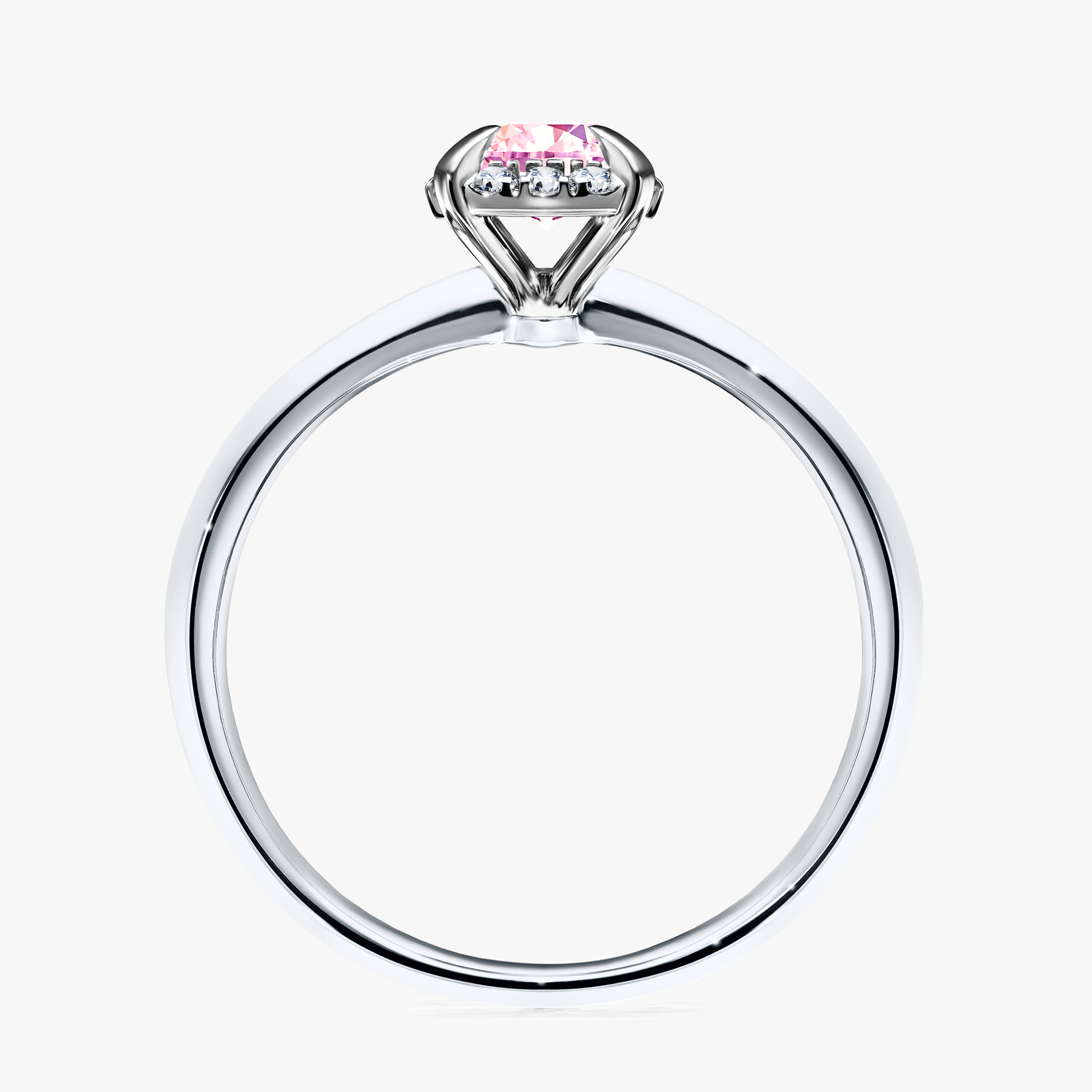Pierścionek zaręczynowy My Beauty z białego złota z szafirem różowym 0,62ct