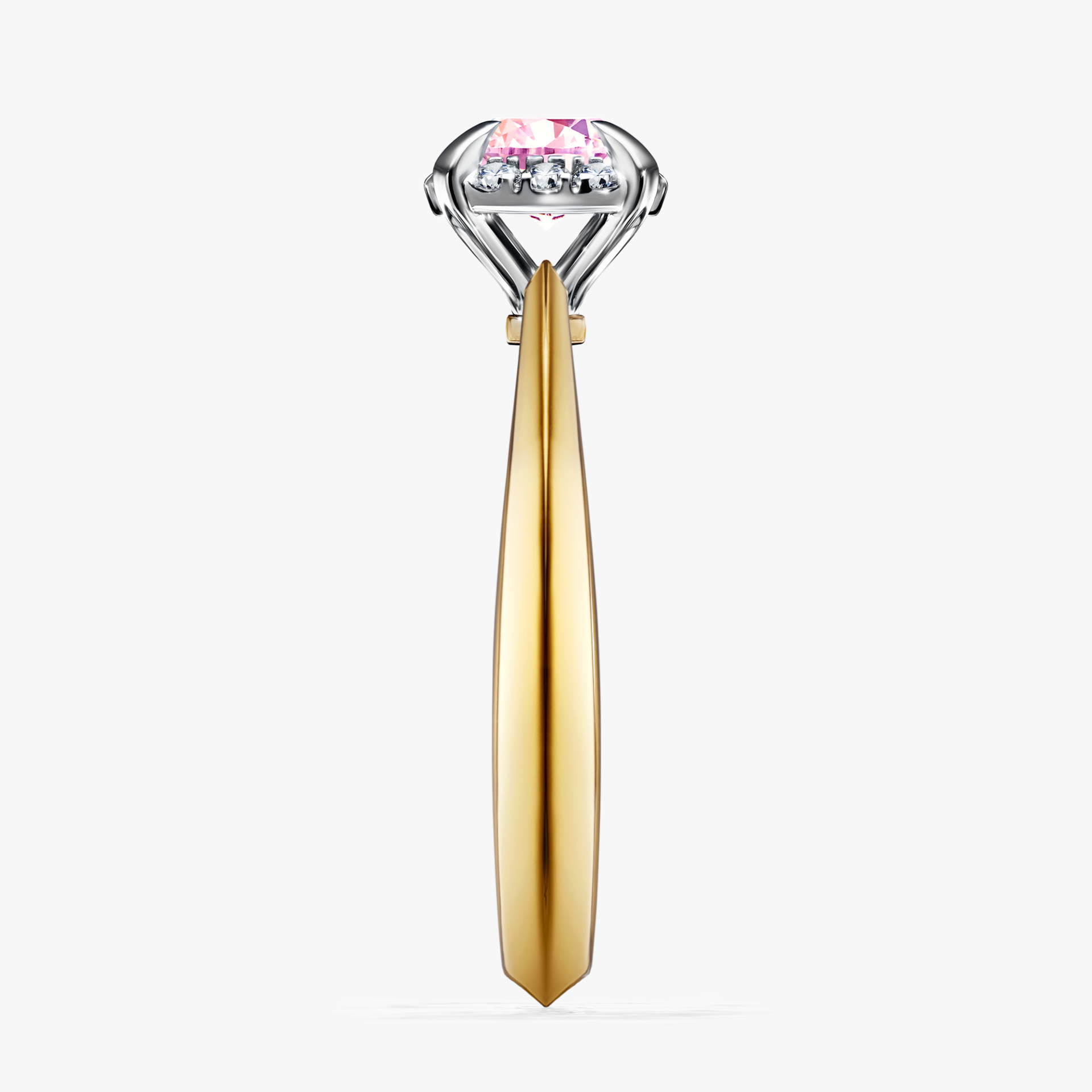 Pierścionek zaręczynowy My Beauty z żółtego złota z szafirem różowym 0,62ct