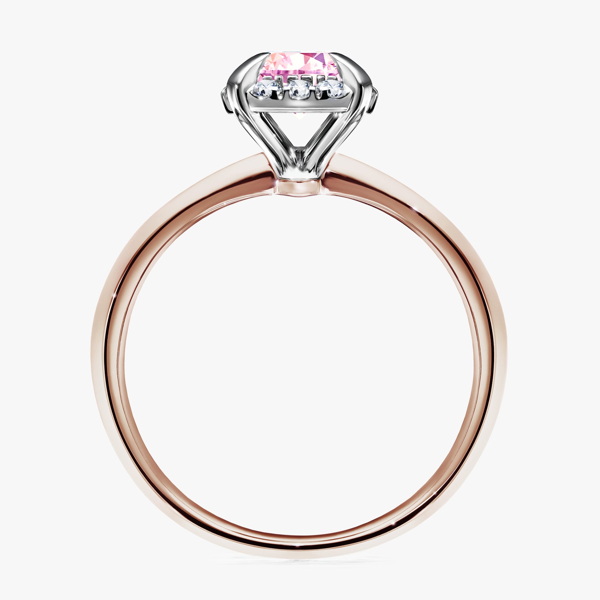 Pierścionek zaręczynowy My Beauty z różowego złota z szafirem różowym 0,98ct
