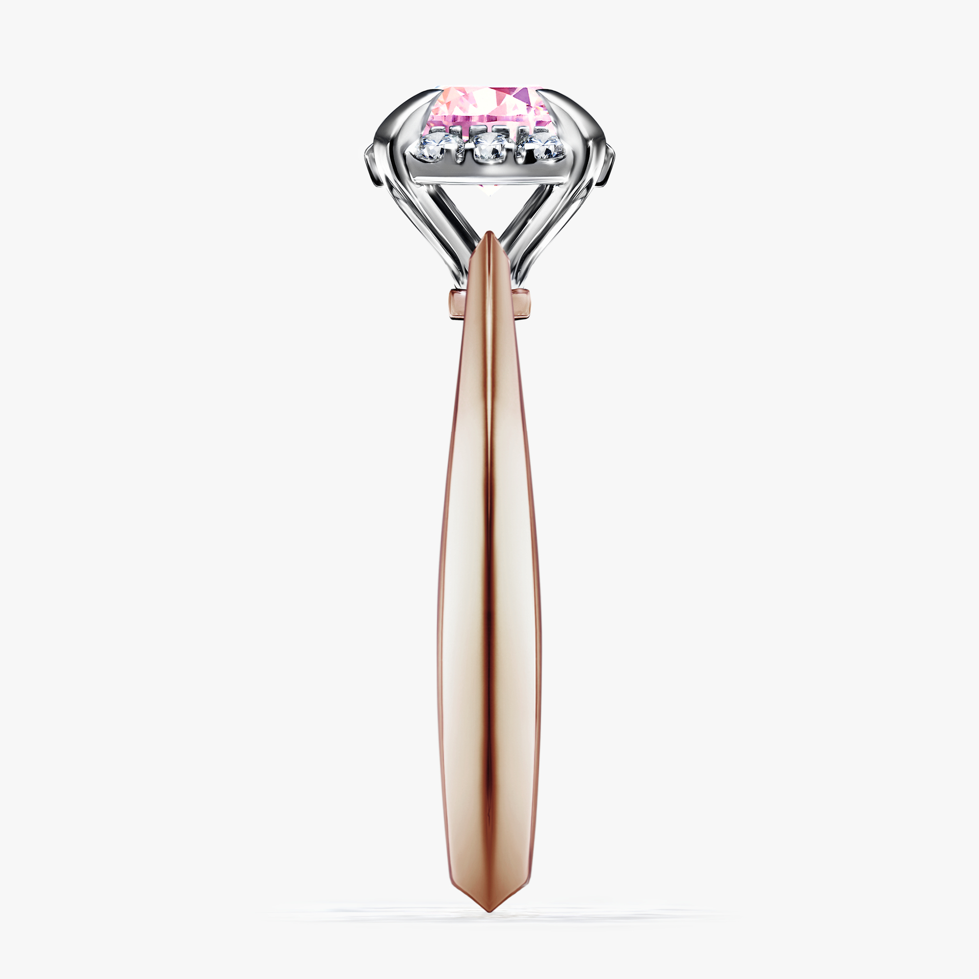 Pierścionek zaręczynowy My Beauty z różowego złota z szafirem różowym 0,98ct