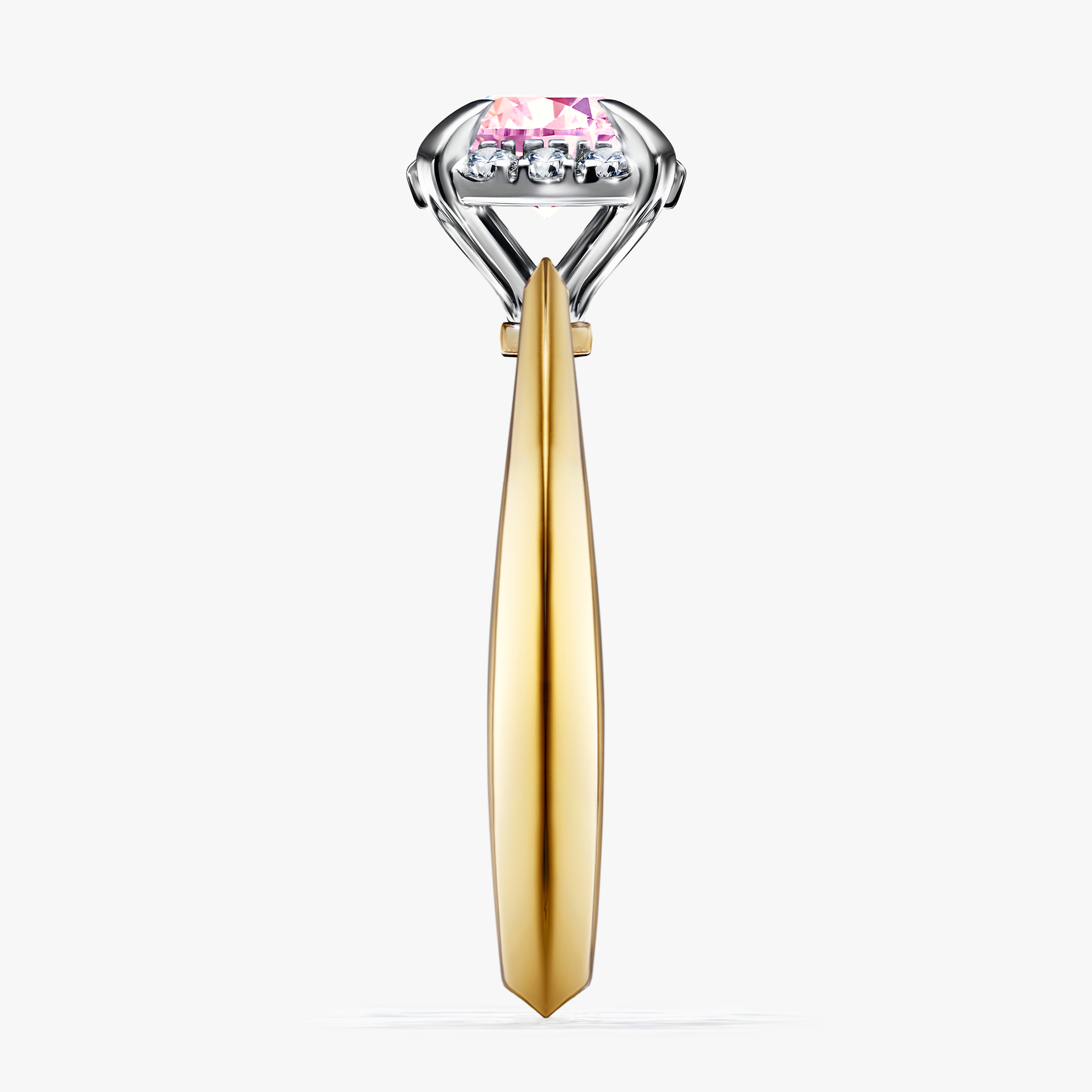 Pierścionek zaręczynowy My Beauty z żółtego złota z szafirem różowym 0,98ct