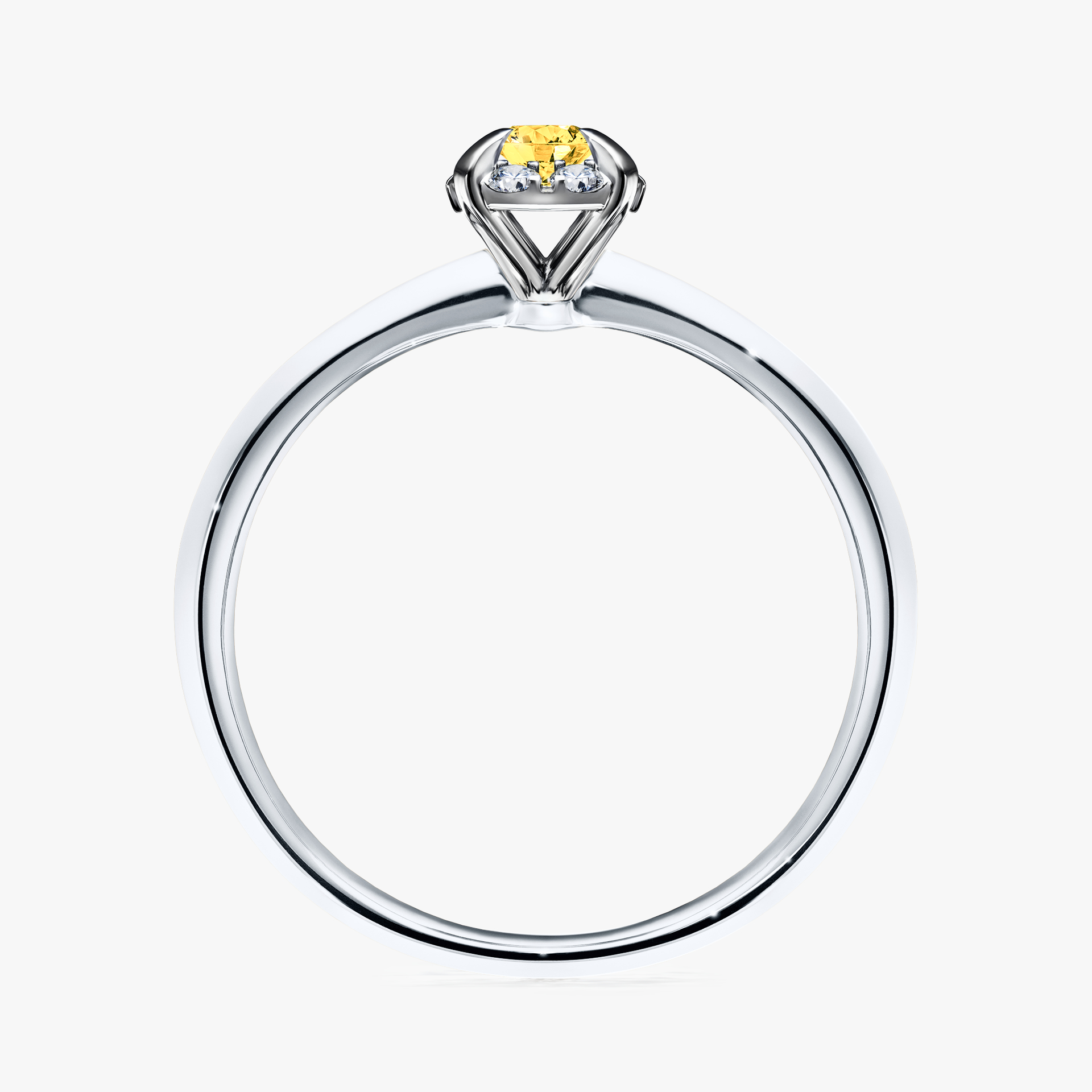 Pierścionek zaręczynowy My Beauty z białego złota z szafirem żółtym 0,14ct