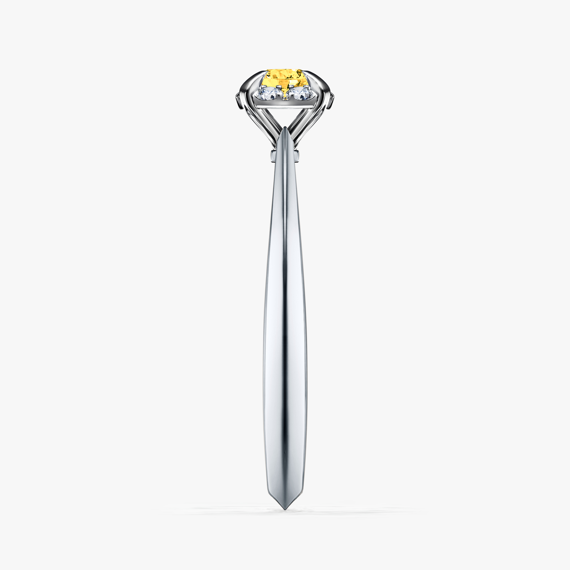 Pierścionek zaręczynowy My Beauty z białego złota z szafirem żółtym 0,14ct