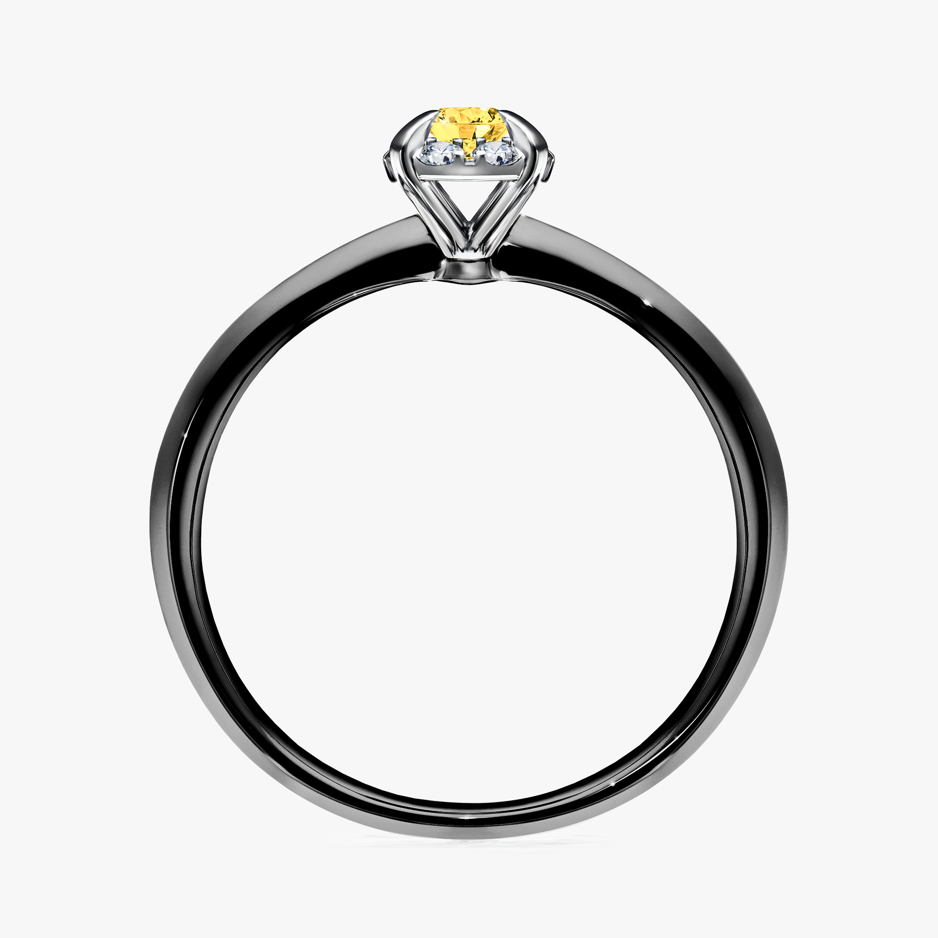 Pierścionek zaręczynowy My Beauty z czarnego złota z szafirem żółtym 0,14ct