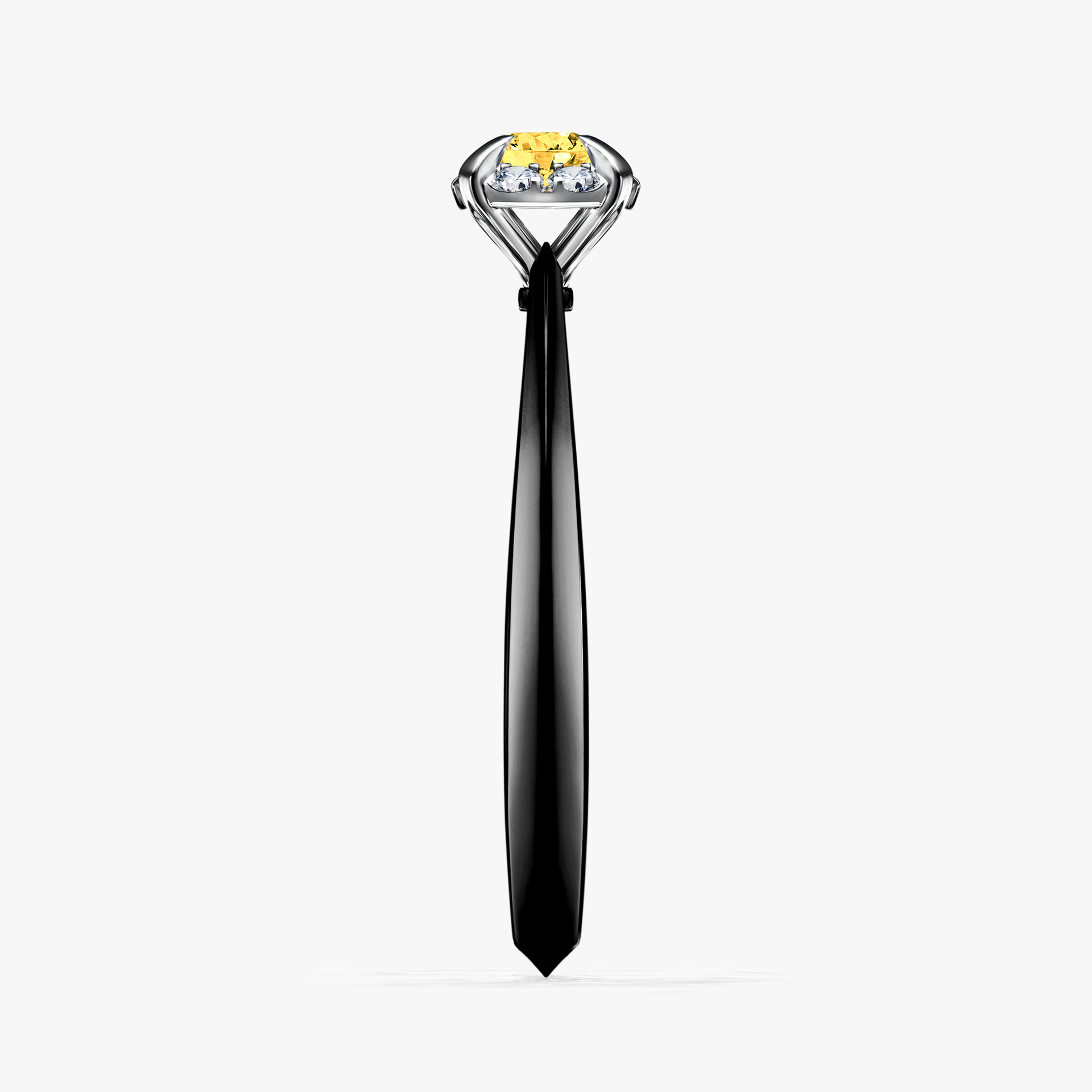 Pierścionek zaręczynowy My Beauty z czarnego złota z szafirem żółtym 0,14ct