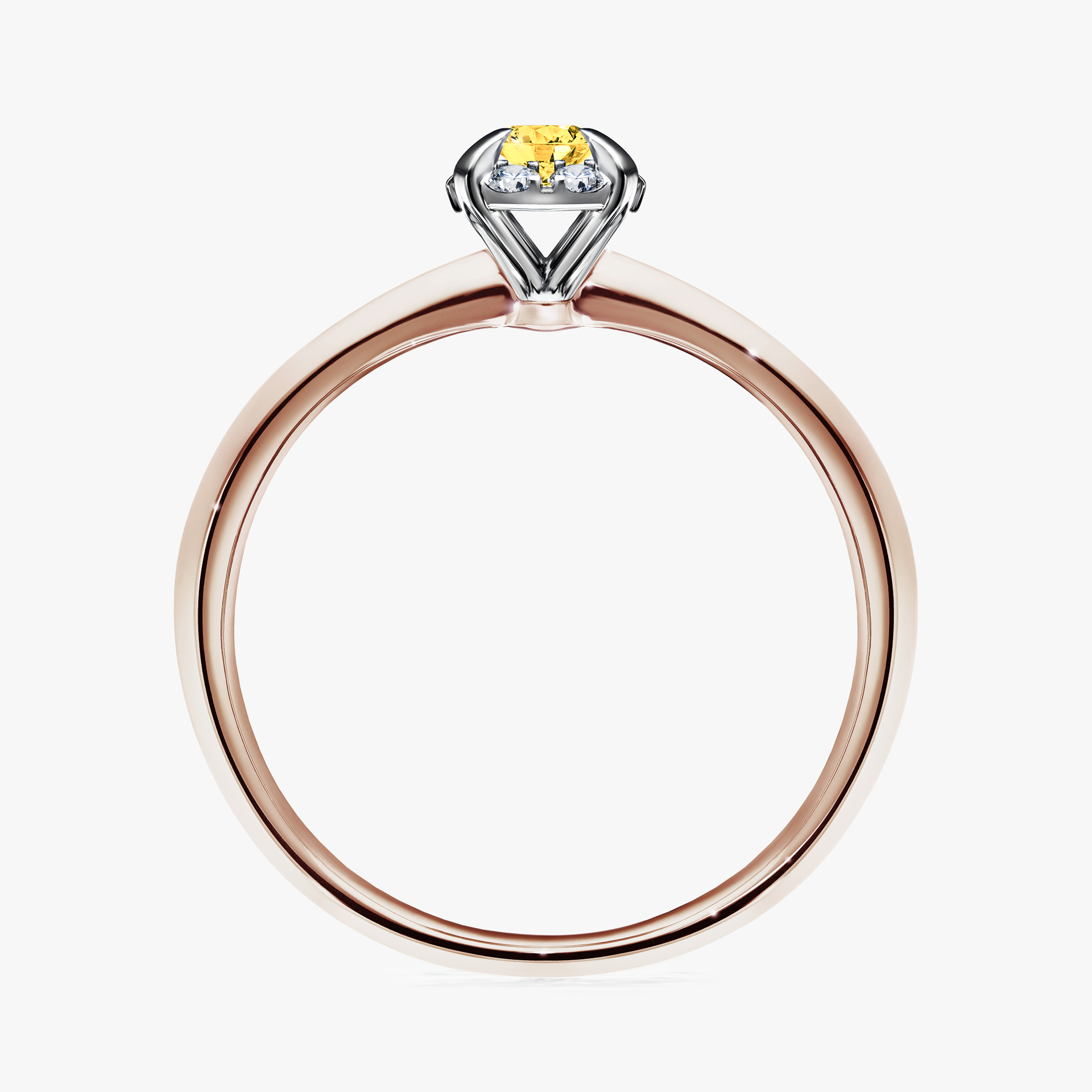 Pierścionek zaręczynowy My Beauty z różowego złota z szafirem żółtym 0,14ct