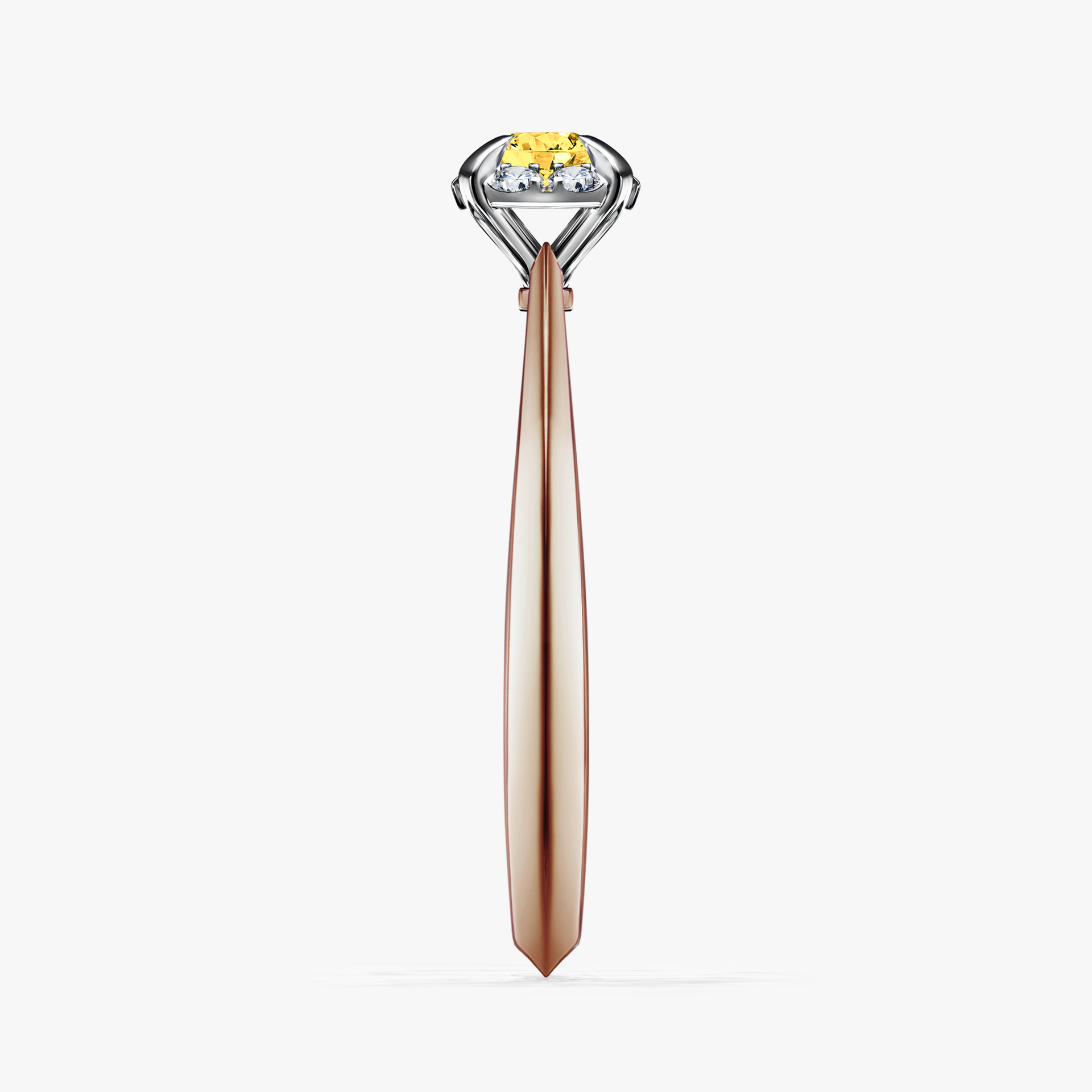 Pierścionek zaręczynowy My Beauty z różowego złota z szafirem żółtym 0,14ct