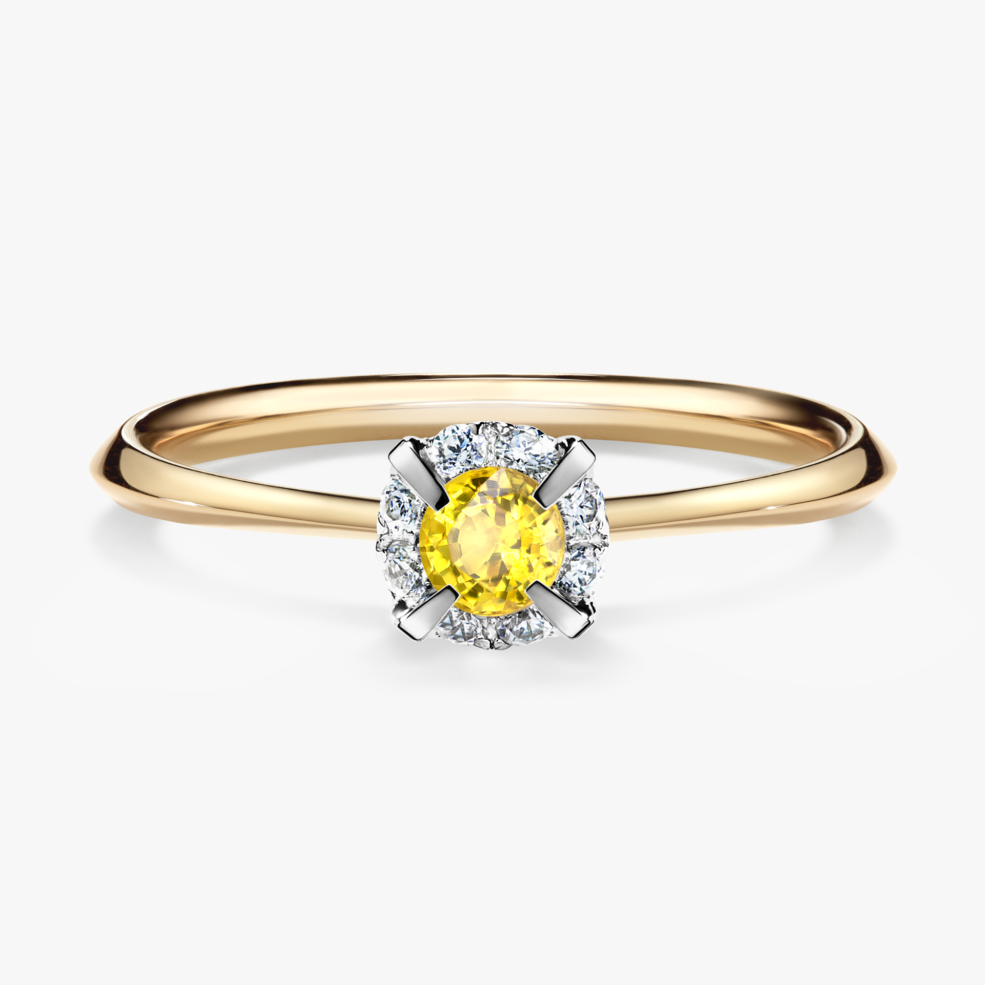Pierścionek zaręczynowy My Beauty z żółtego złota z szafirem żółtym 0,14ct