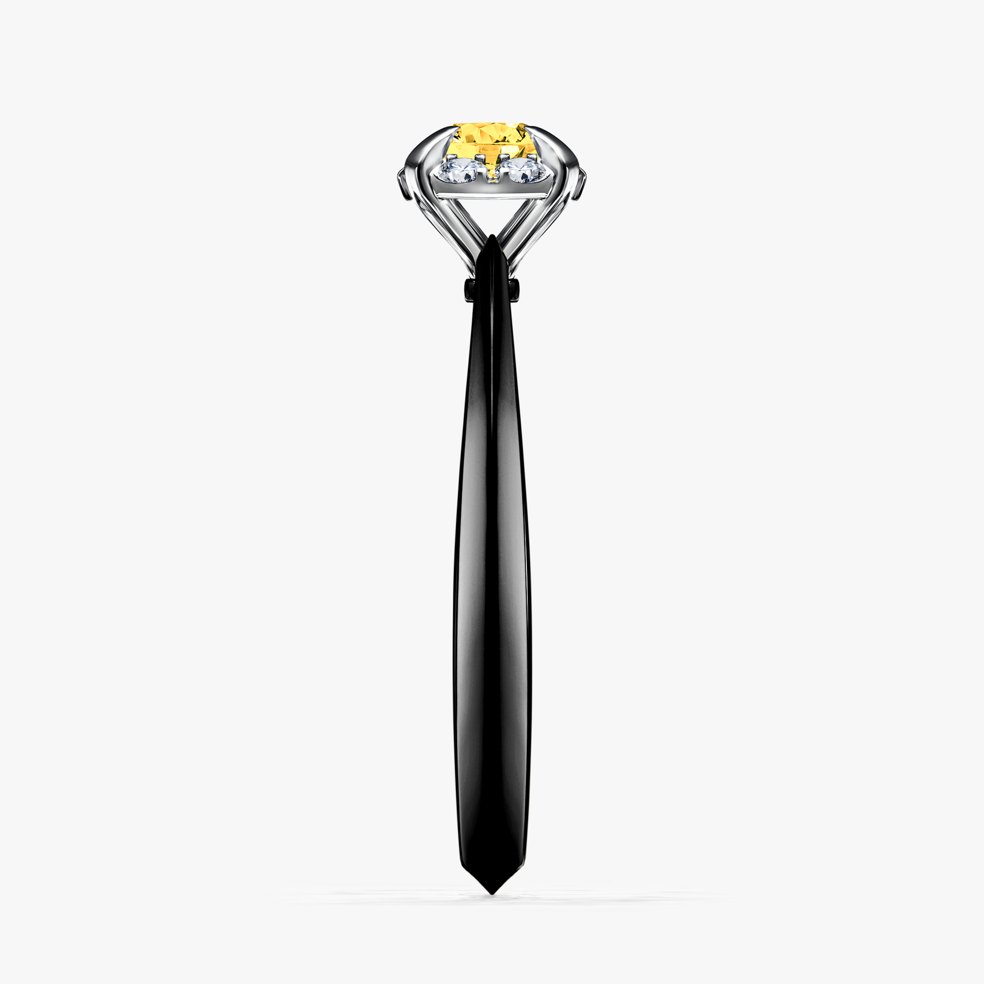 Pierścionek zaręczynowy My Beauty z czarnego złota z szafirem żółtym 0,33ct