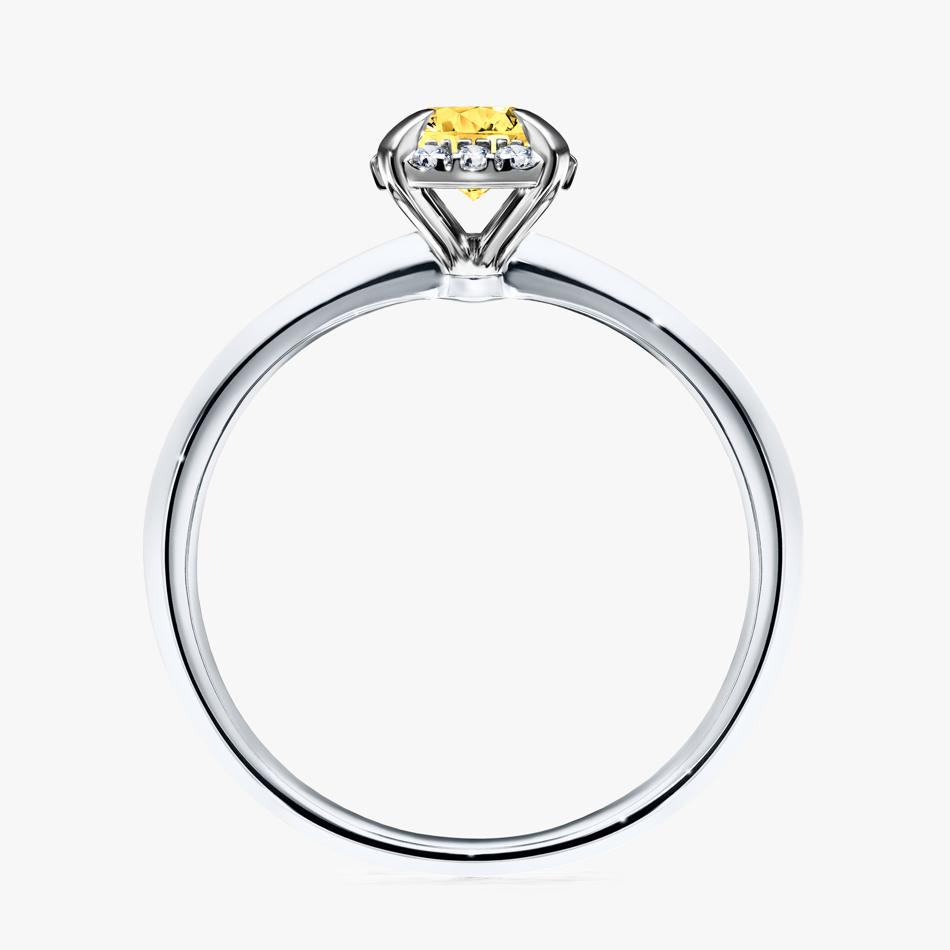 Pierścionek zaręczynowy My Beauty z białego złota z szafirem żółtym 0,62ct
