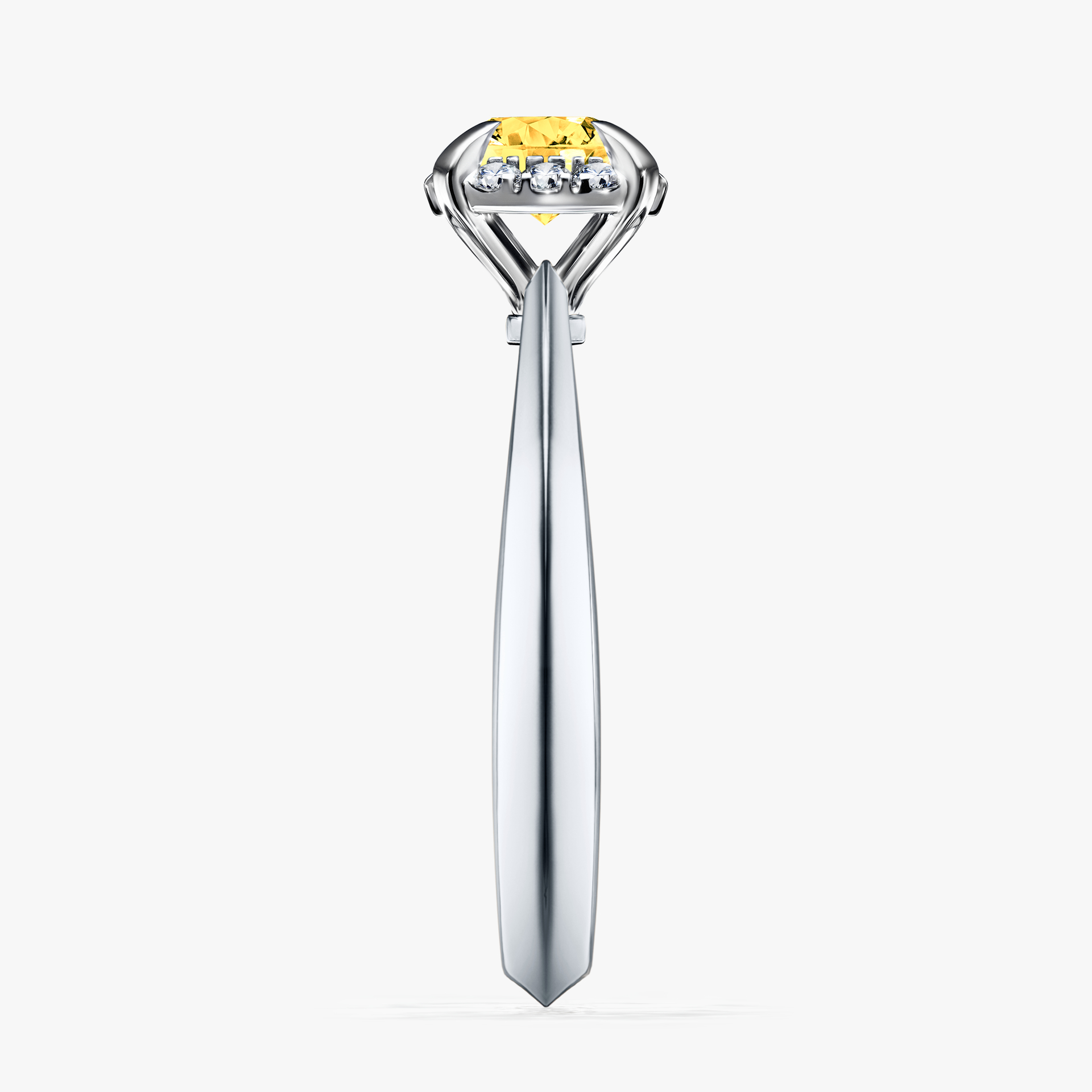 Pierścionek zaręczynowy My Beauty z białego złota z szafirem żółtym 0,62ct