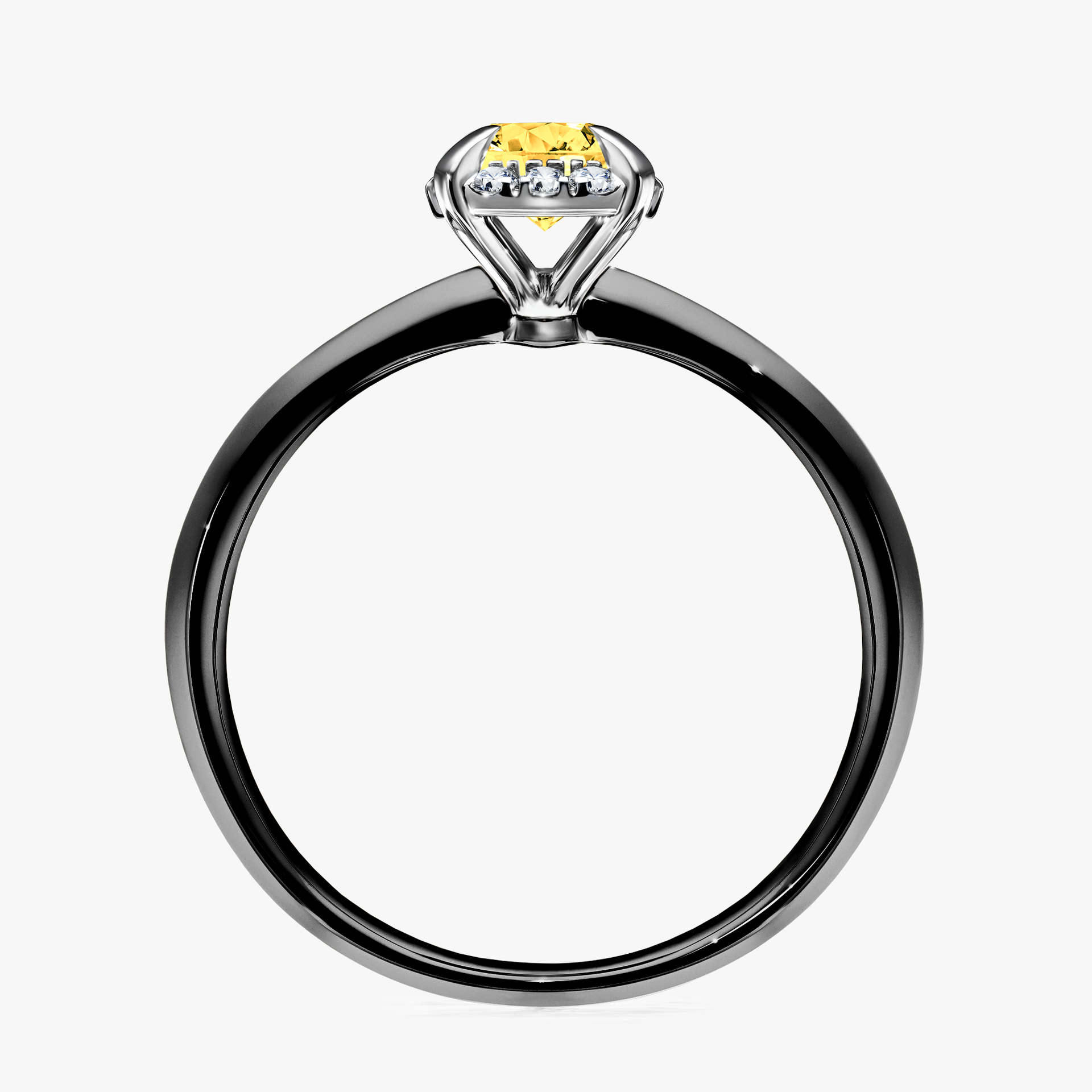 Pierścionek zaręczynowy My Beauty z czarnego złota z szafirem żółtym 0,62ct