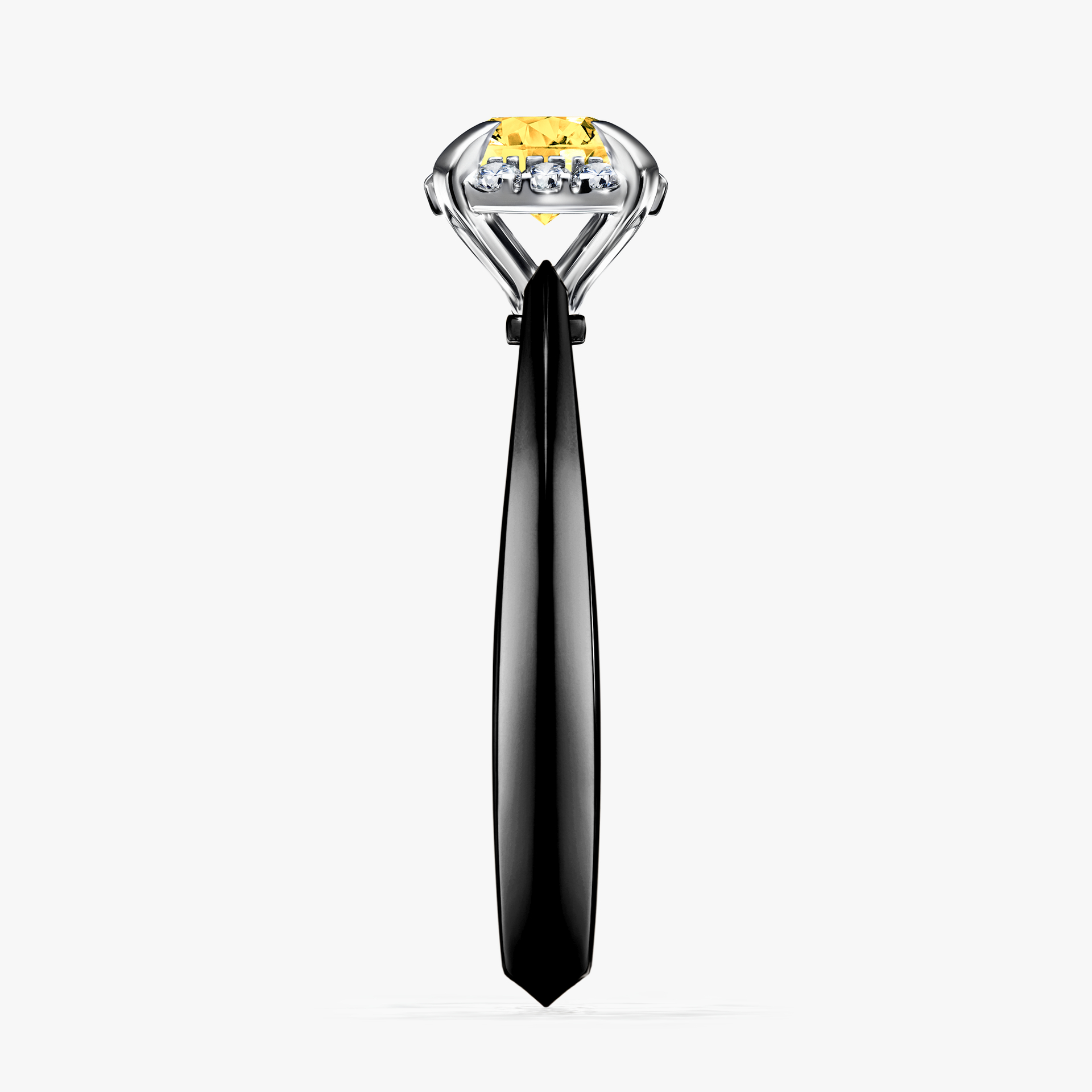 Pierścionek zaręczynowy My Beauty z czarnego złota z szafirem żółtym 0,62ct