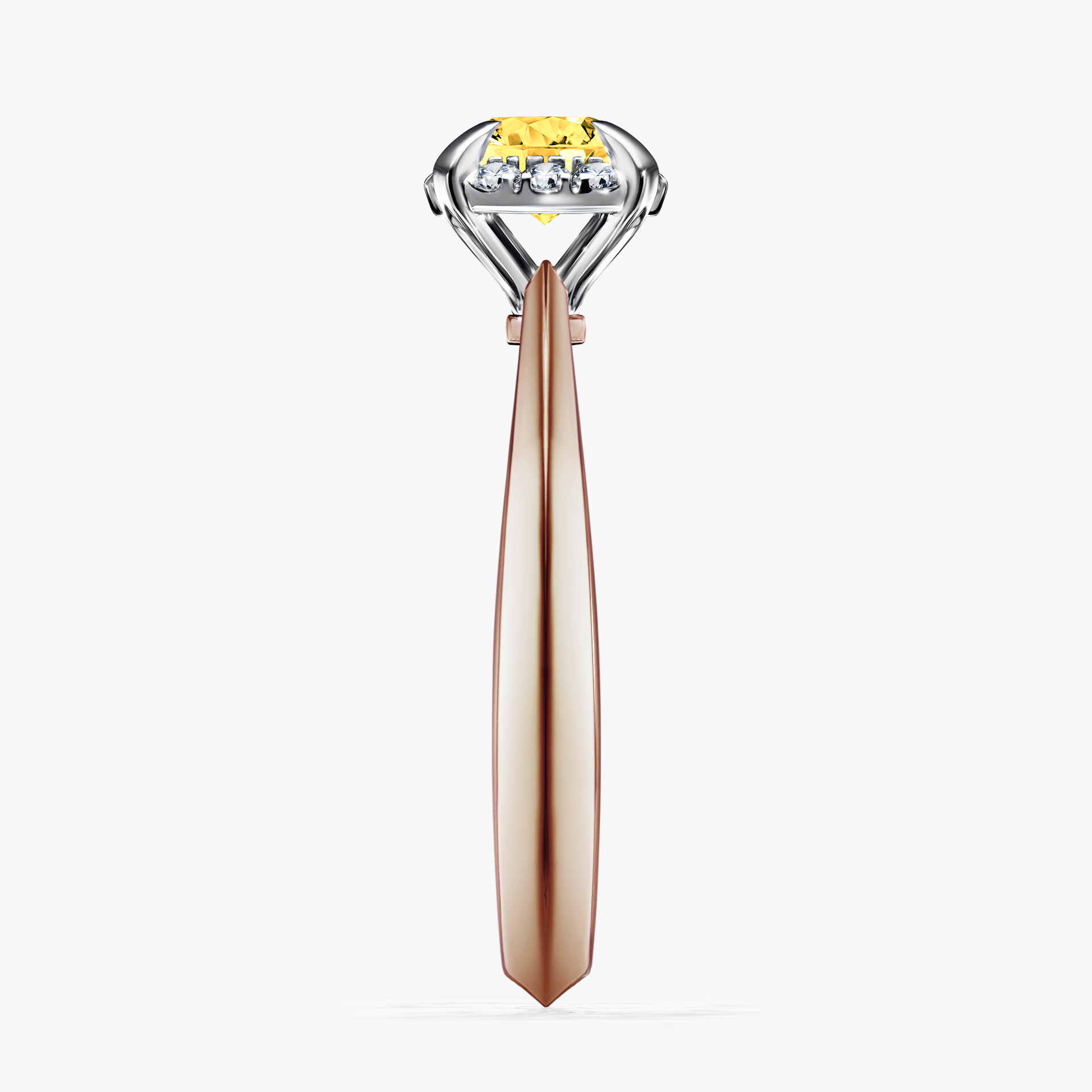 Pierścionek zaręczynowy My Beauty z różowego złota z szafirem żółtym 0,62ct