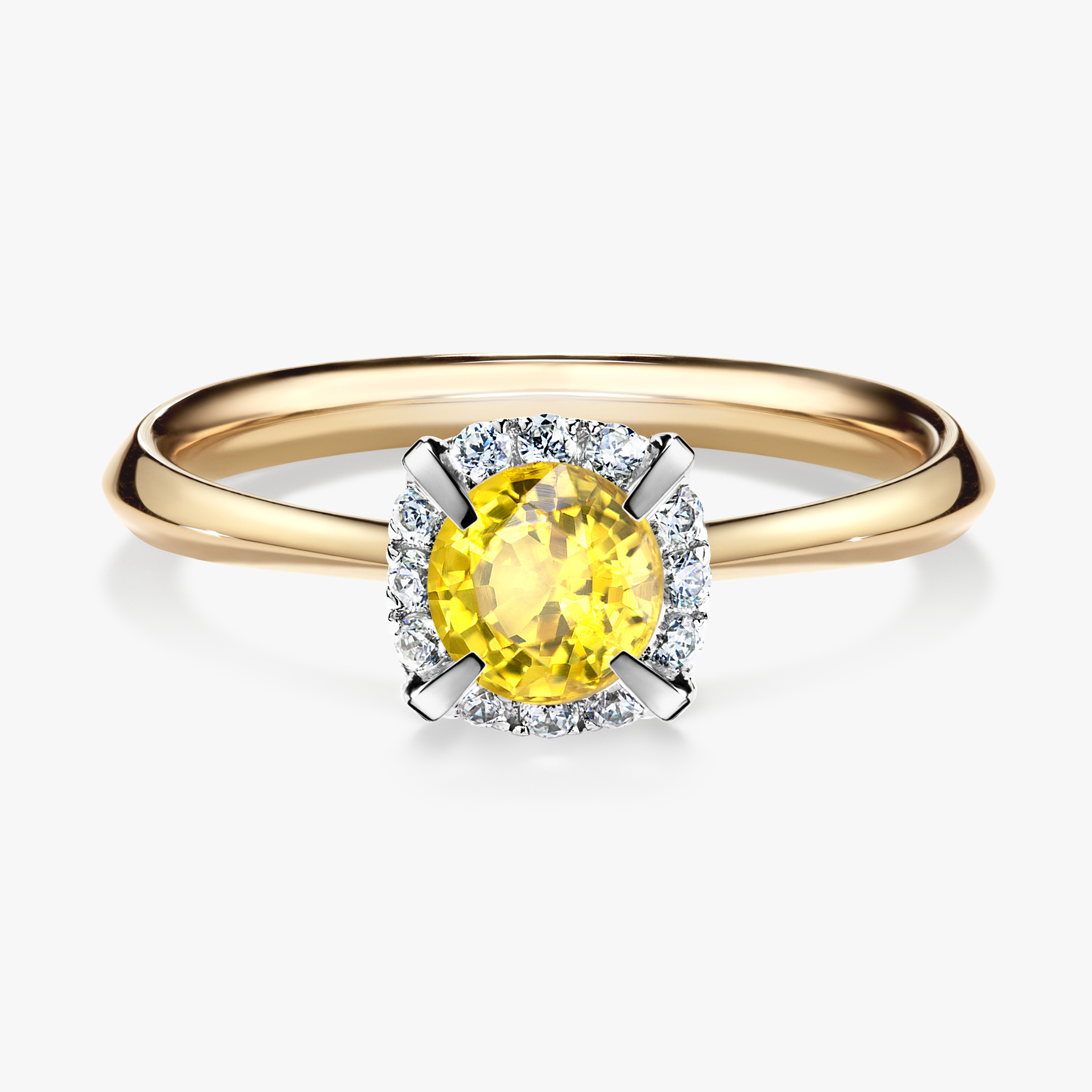 Pierścionek zaręczynowy My Beauty z żółtego złota z szafirem żółtym 0,62ct