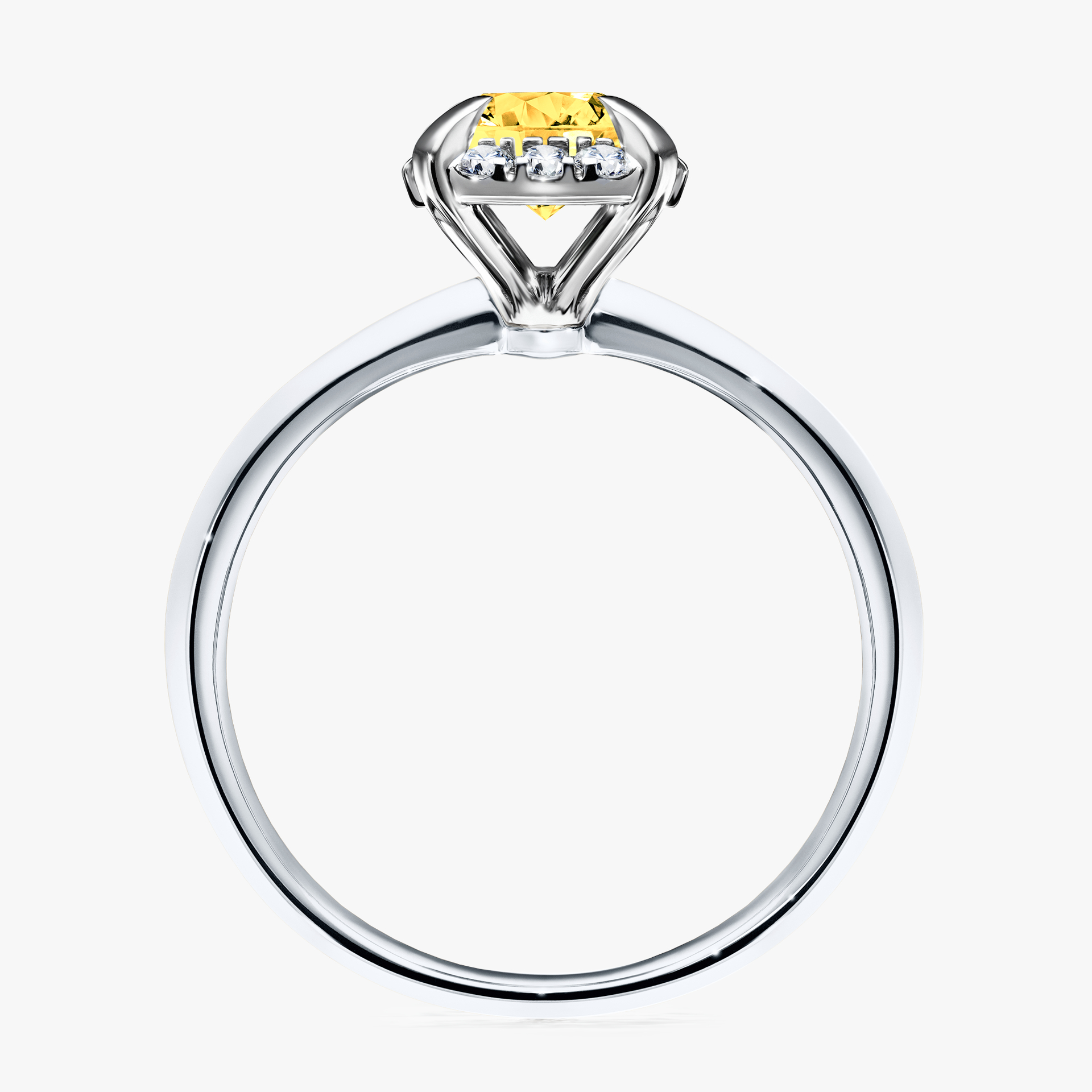 Pierścionek zaręczynowy My Beauty z białego złota z szafirem żółtym 0,98ct