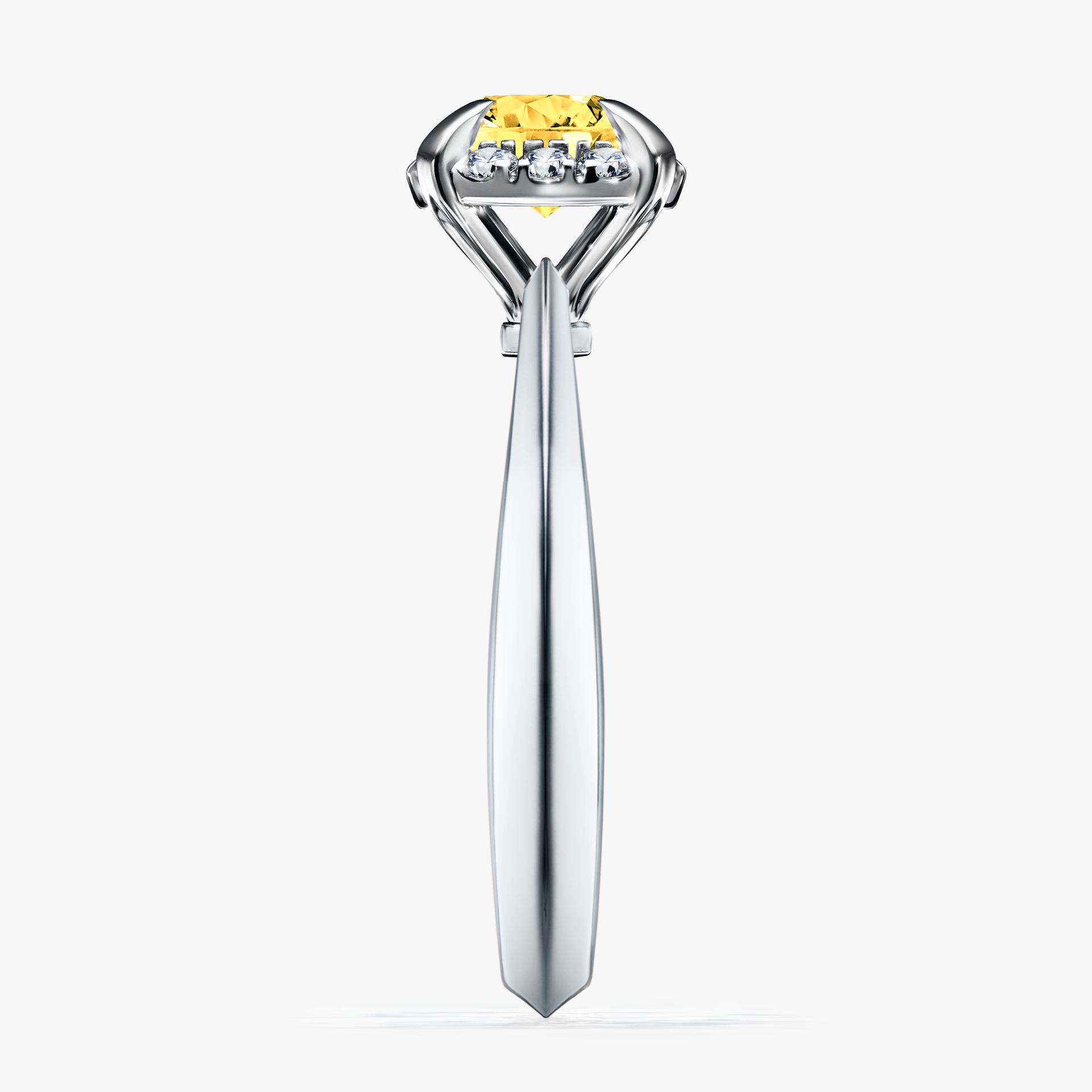 Pierścionek zaręczynowy My Beauty z białego złota z szafirem żółtym 0,98ct