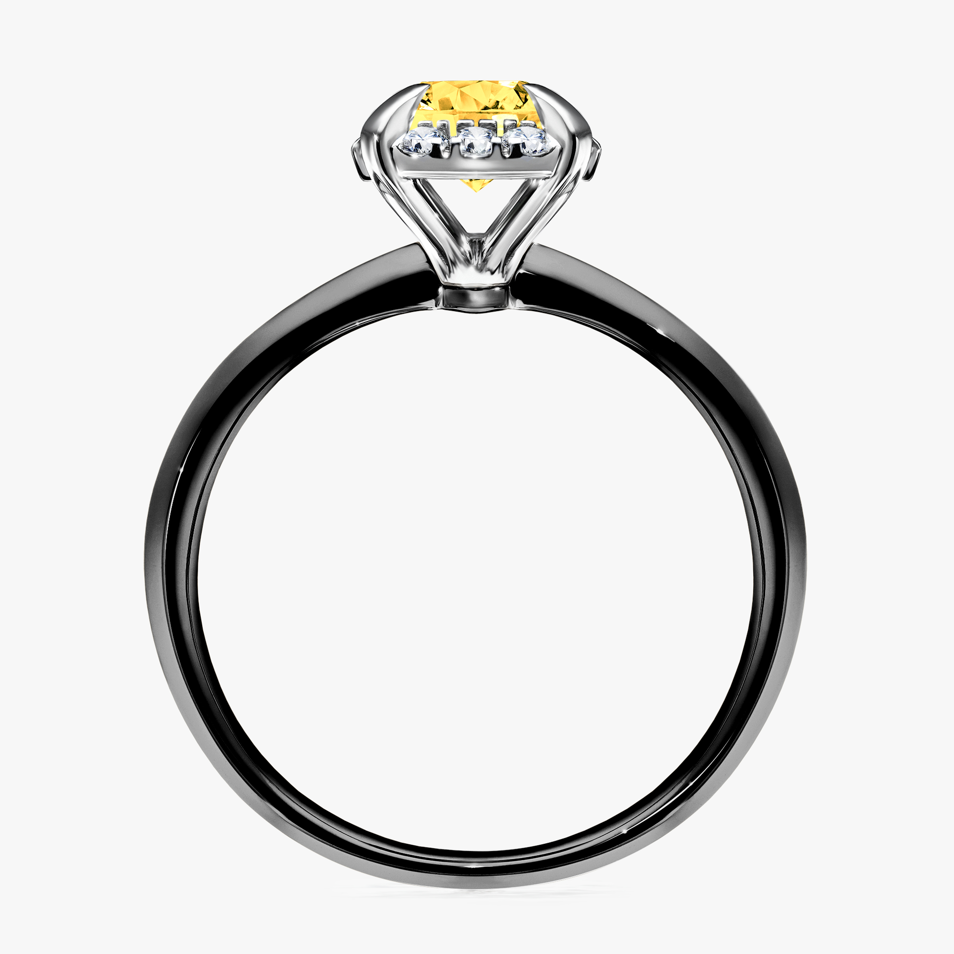 Pierścionek zaręczynowy My Beauty z czarnego złota z szafirem żółtym 0,98ct