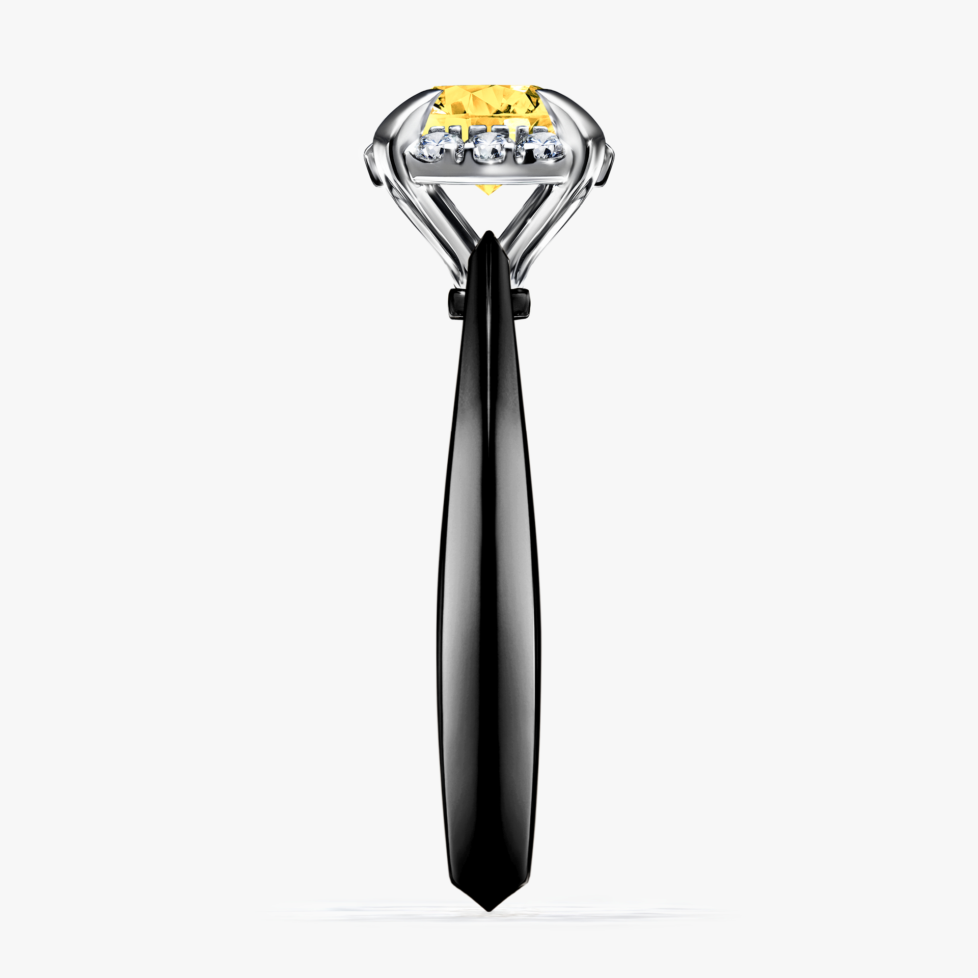 Pierścionek zaręczynowy My Beauty z czarnego złota z szafirem żółtym 0,98ct