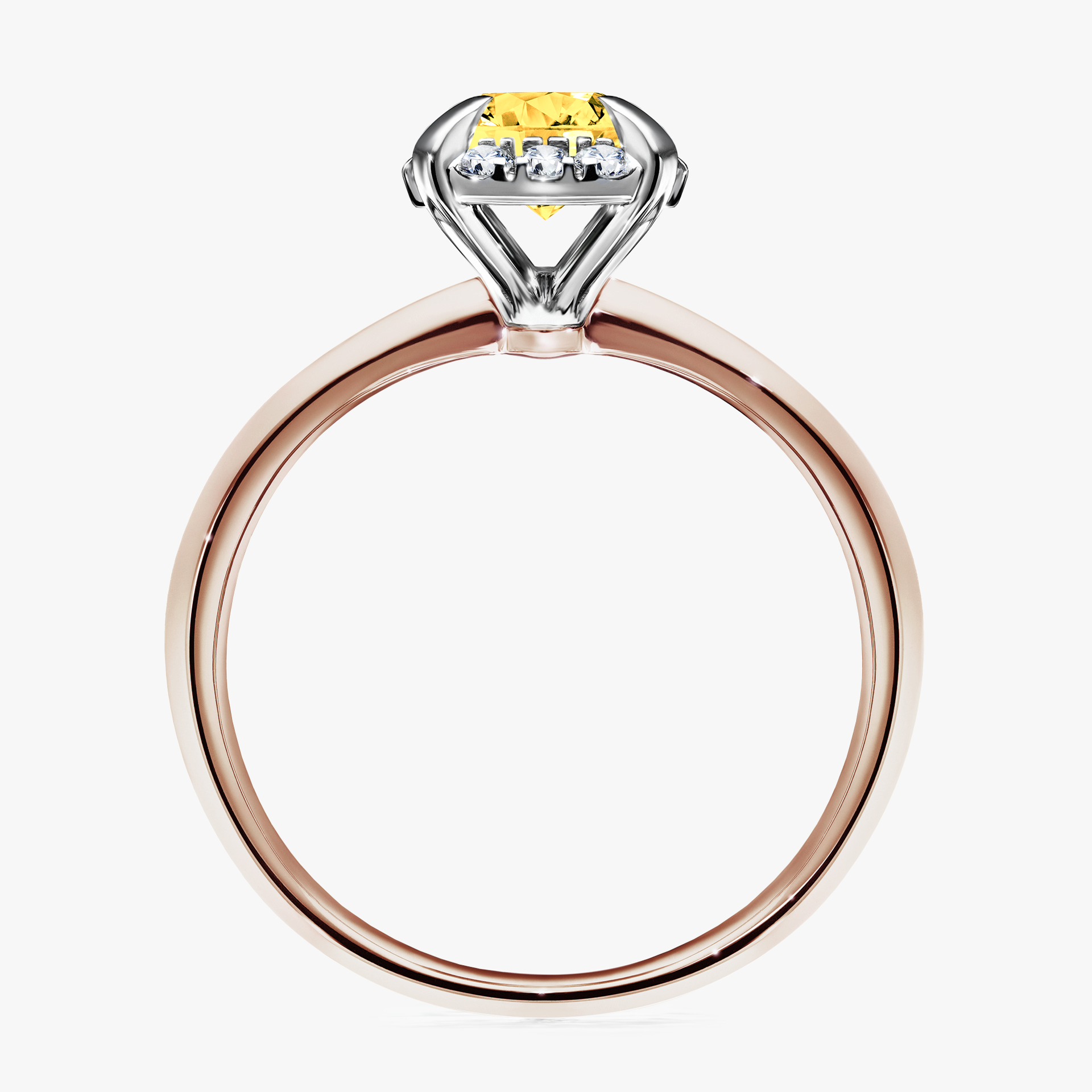 Pierścionek zaręczynowy My Beauty z różowego złota z szafirem żółtym 0,98ct