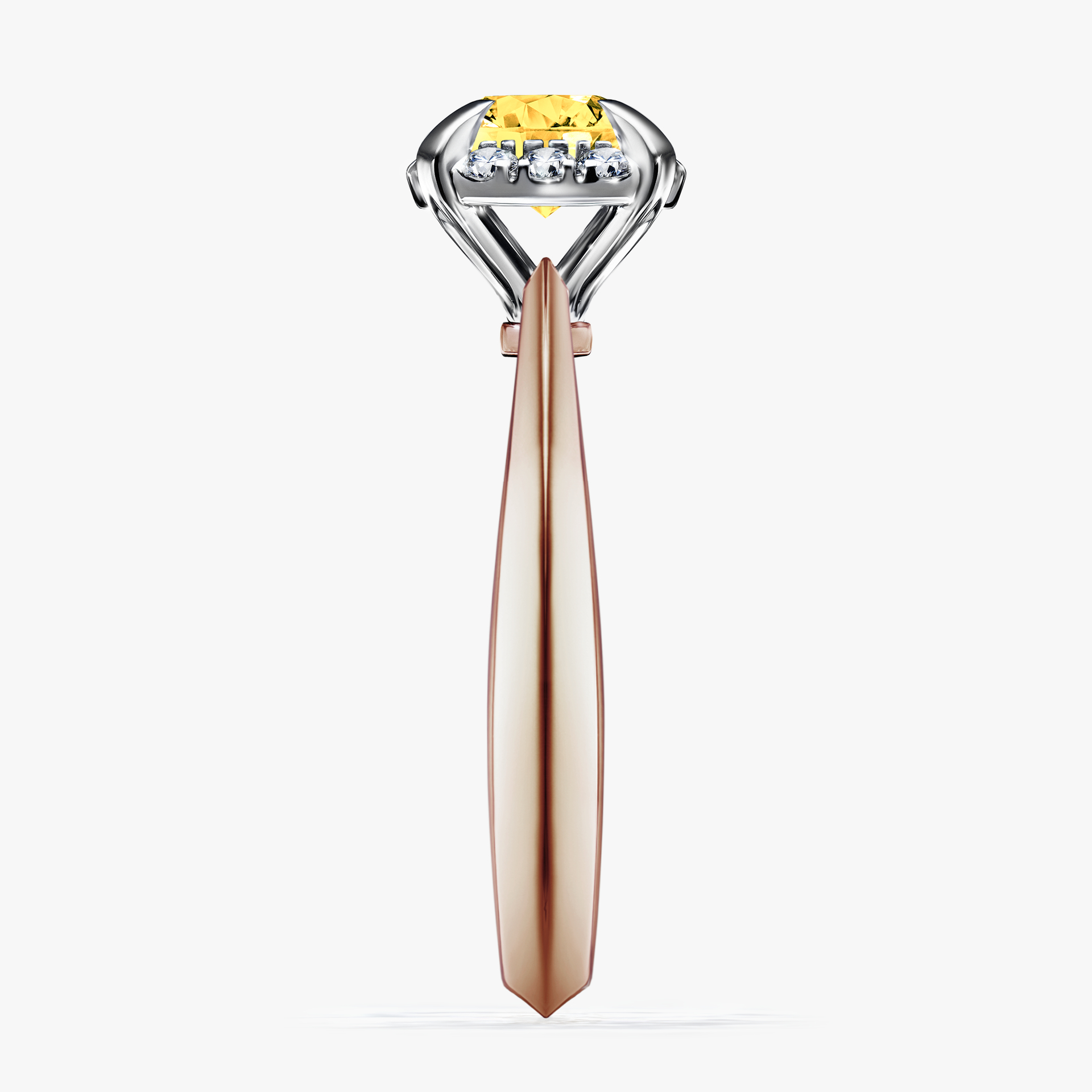 Pierścionek zaręczynowy My Beauty z różowego złota z szafirem żółtym 0,98ct