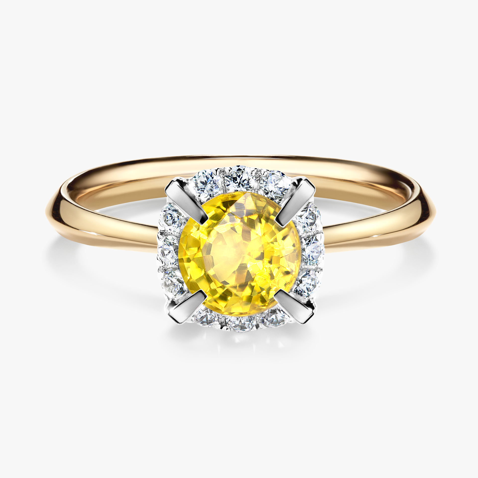 Pierścionek zaręczynowy My Beauty z żółtego złota z szafirem żółtym 0,98ct