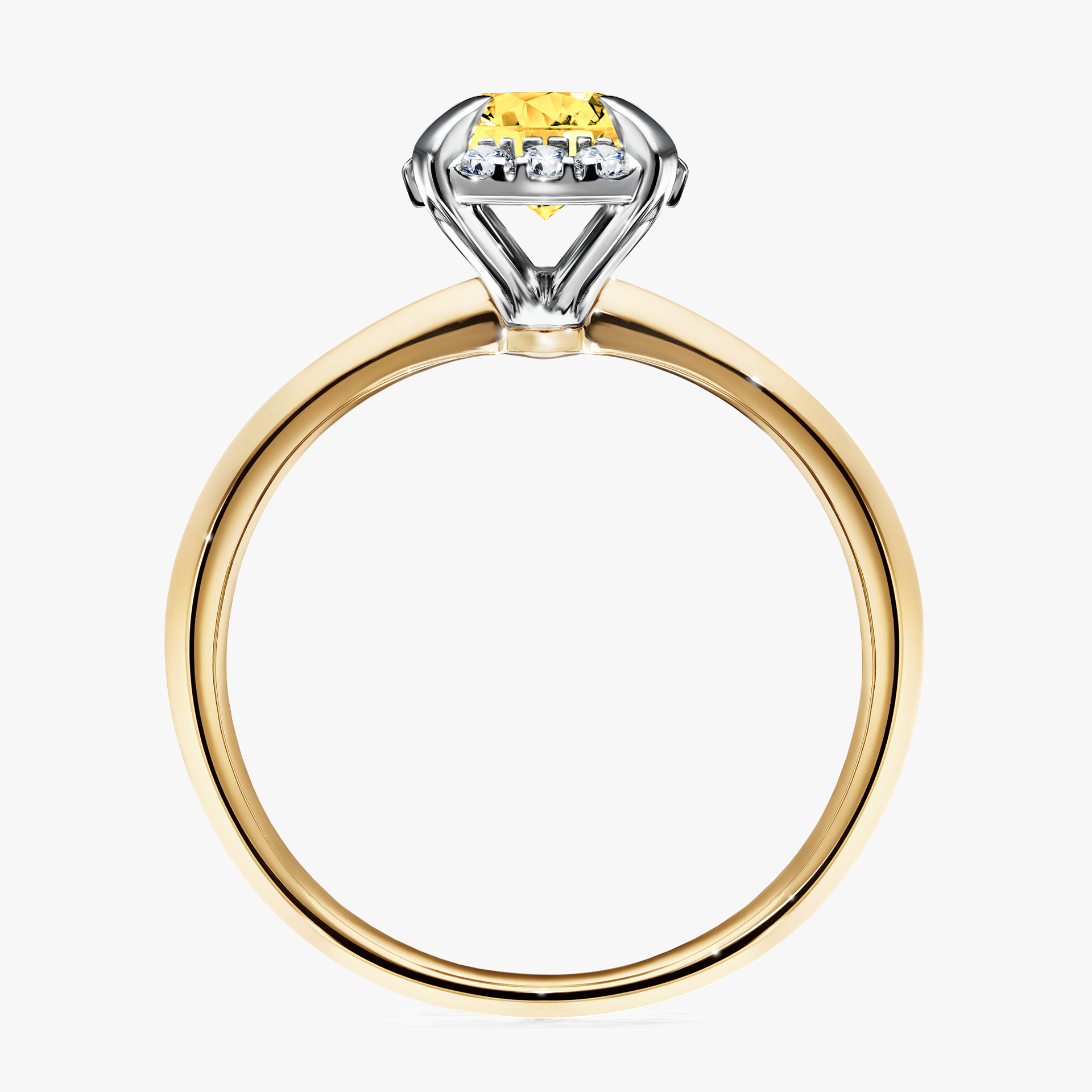 Pierścionek zaręczynowy My Beauty z żółtego złota z szafirem żółtym 0,98ct