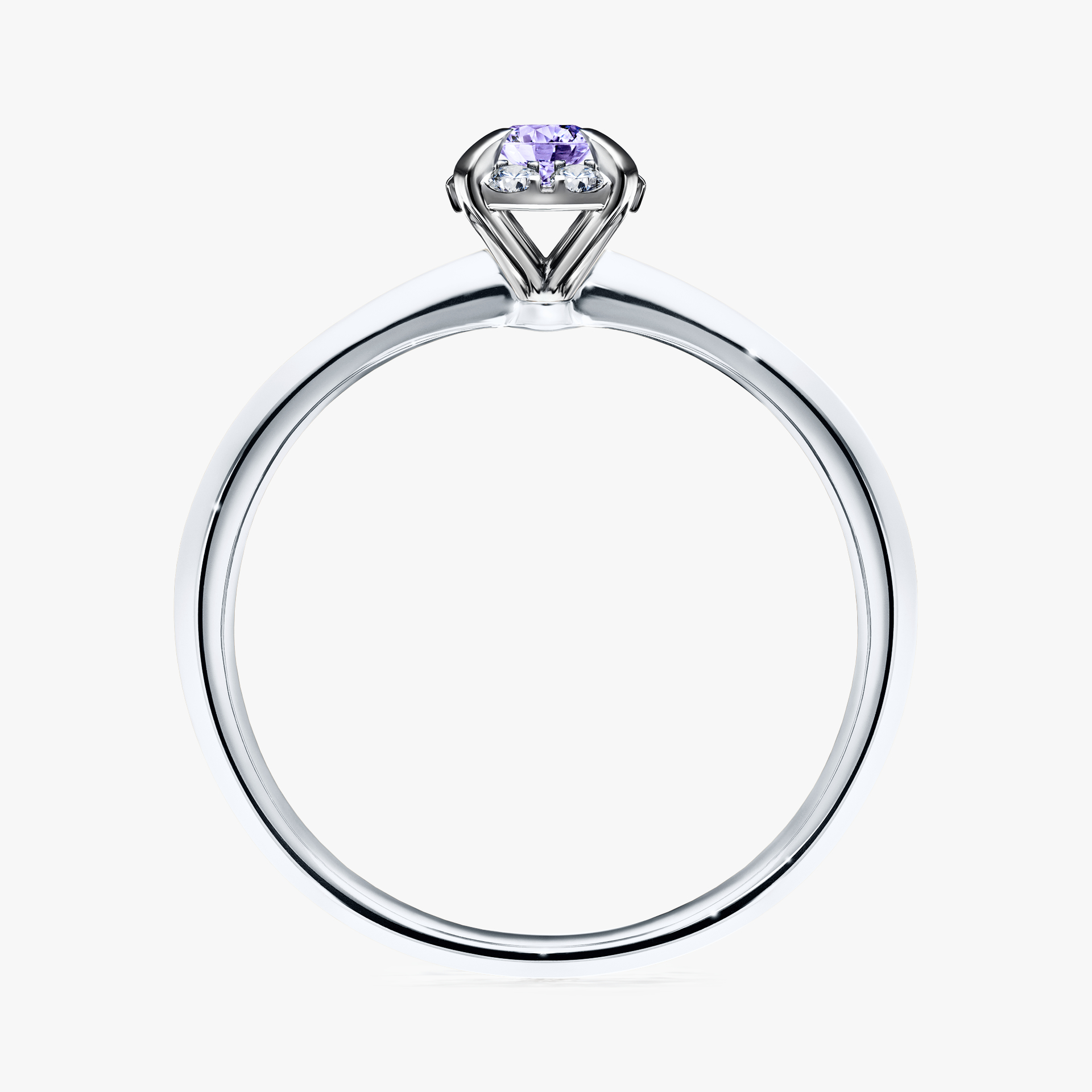 Pierścionek zaręczynowy My Beauty z białego złota z tanzanitem 0,14ct