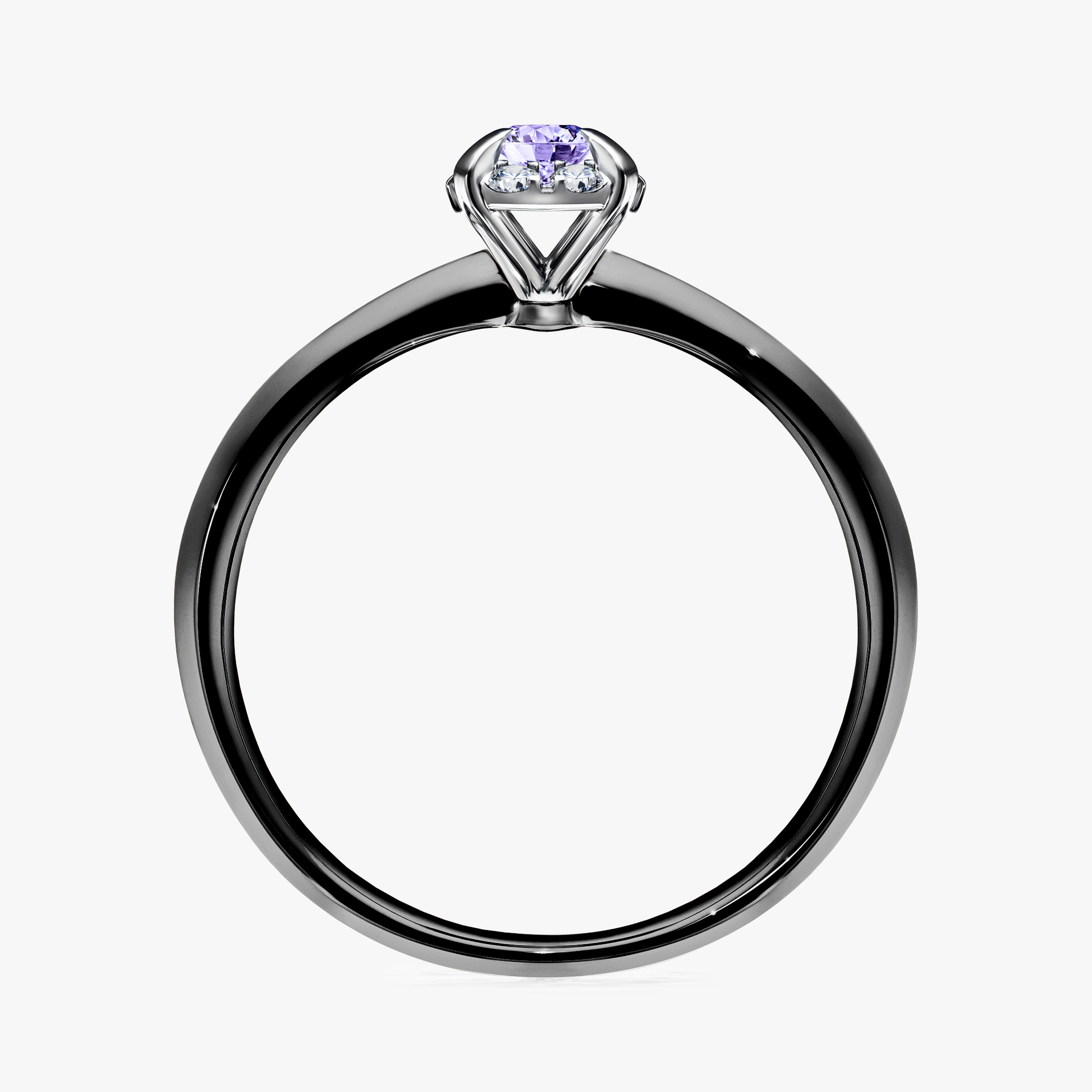 Pierścionek zaręczynowy My Beauty z czarnego złota z tanzanitem 0,14ct