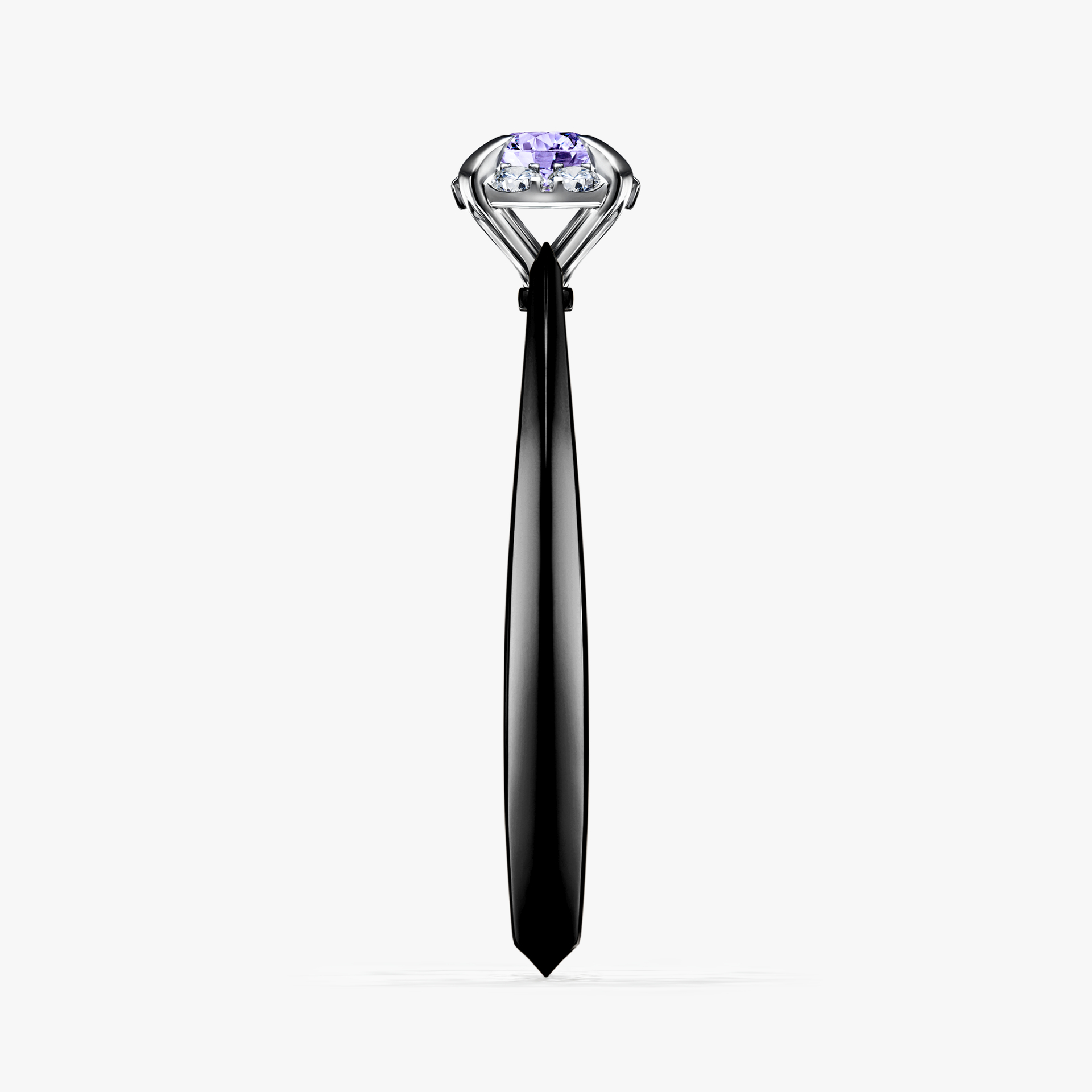 Pierścionek zaręczynowy My Beauty z czarnego złota z tanzanitem 0,14ct
