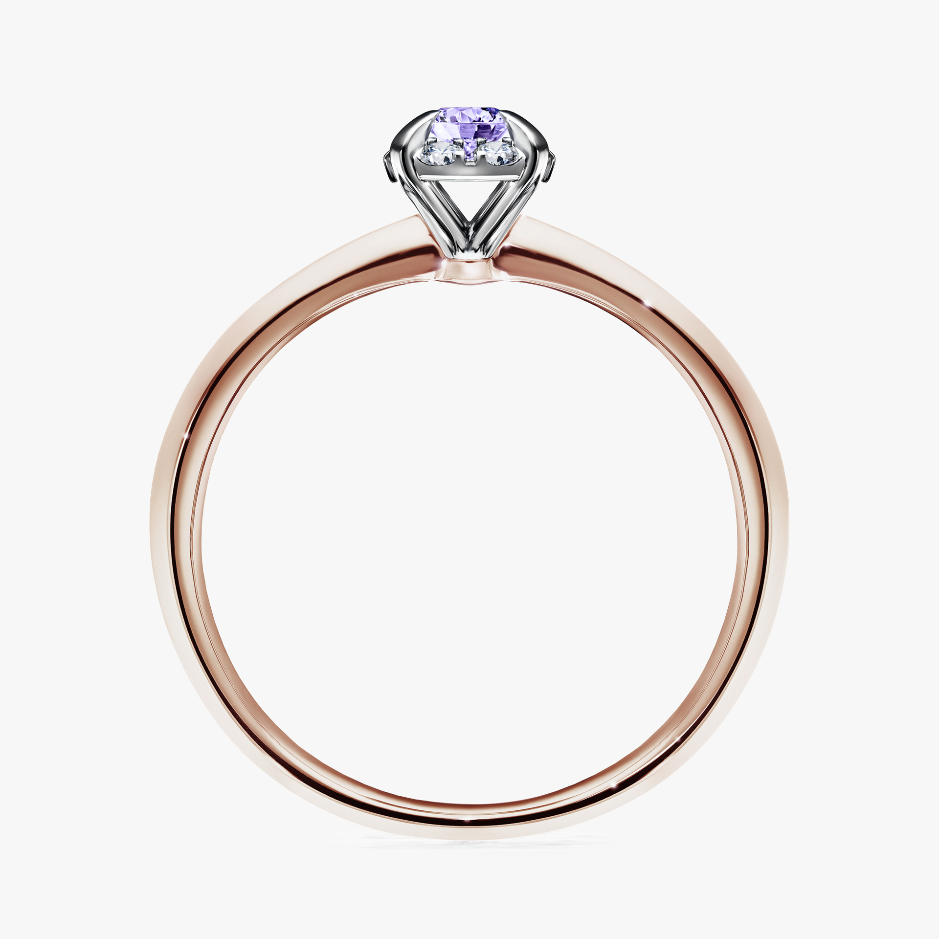 Pierścionek zaręczynowy My Beauty z różowego złota z tanzanitem 0,14ct