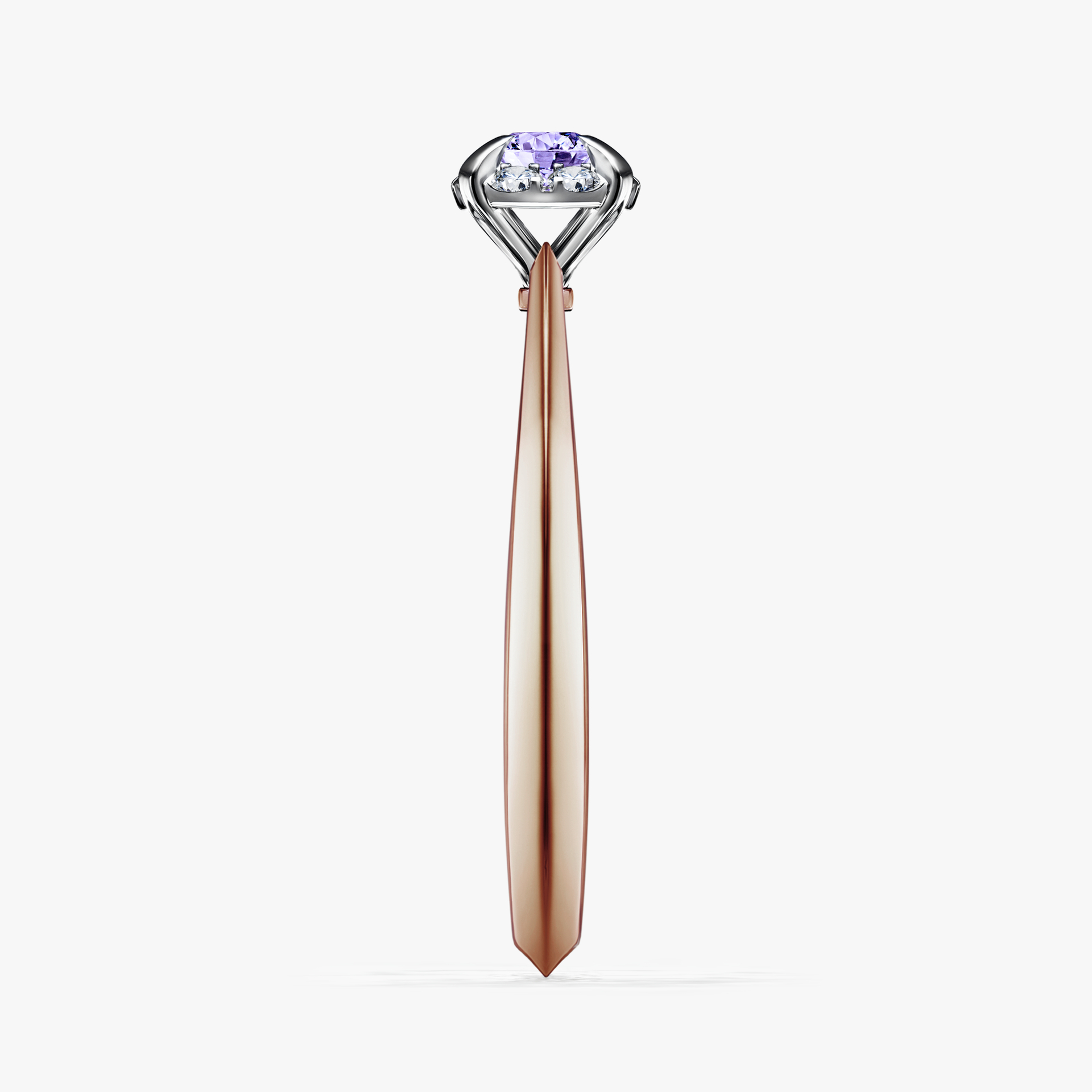 Pierścionek zaręczynowy My Beauty z różowego złota z tanzanitem 0,14ct