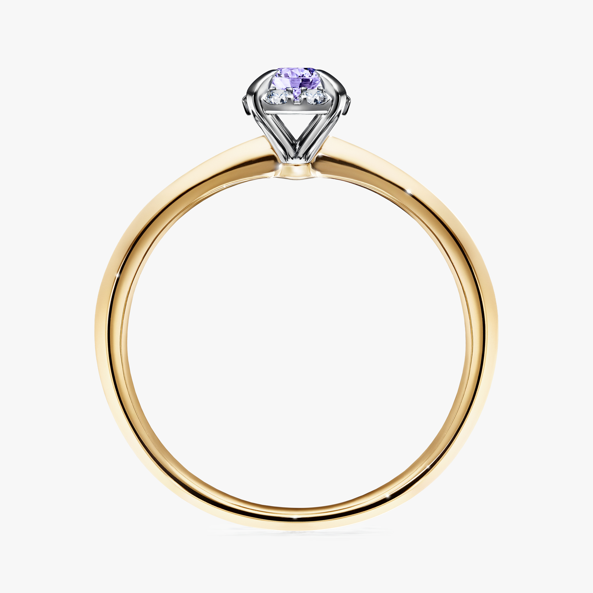 Pierścionek zaręczynowy My Beauty z żółtego złota z tanzanitem 0,14ct
