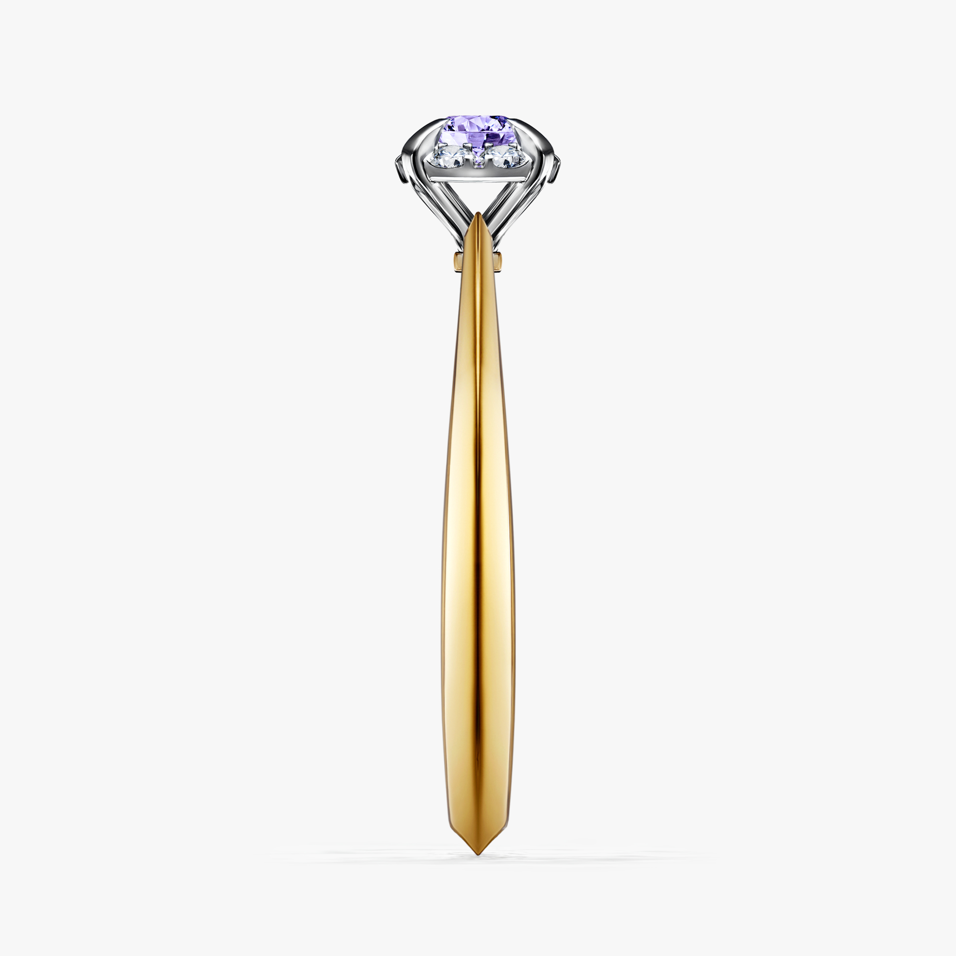 Pierścionek zaręczynowy My Beauty z żółtego złota z tanzanitem 0,14ct